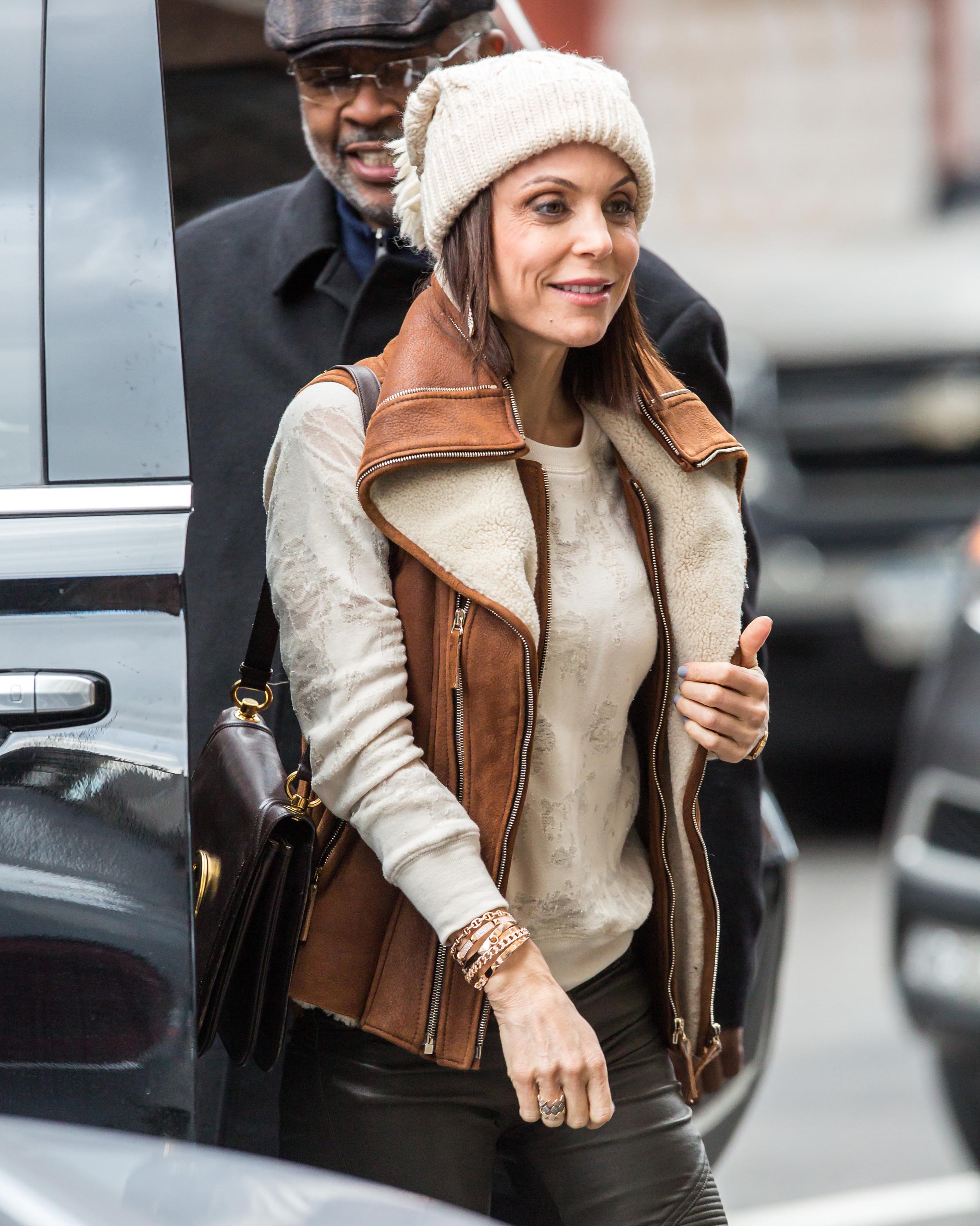 Bethenny Frankel is seen heading to a building in midtown