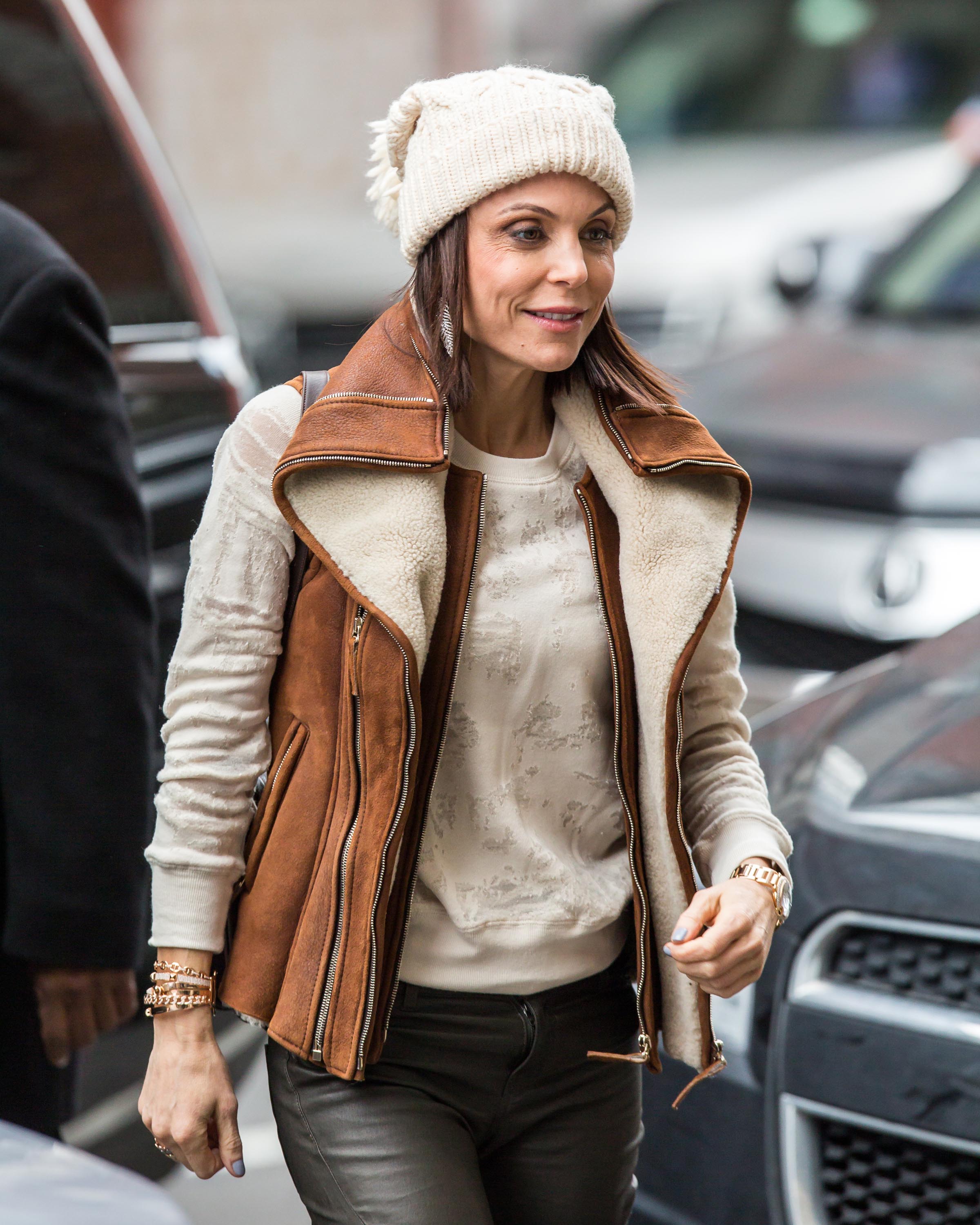 Bethenny Frankel is seen heading to a building in midtown