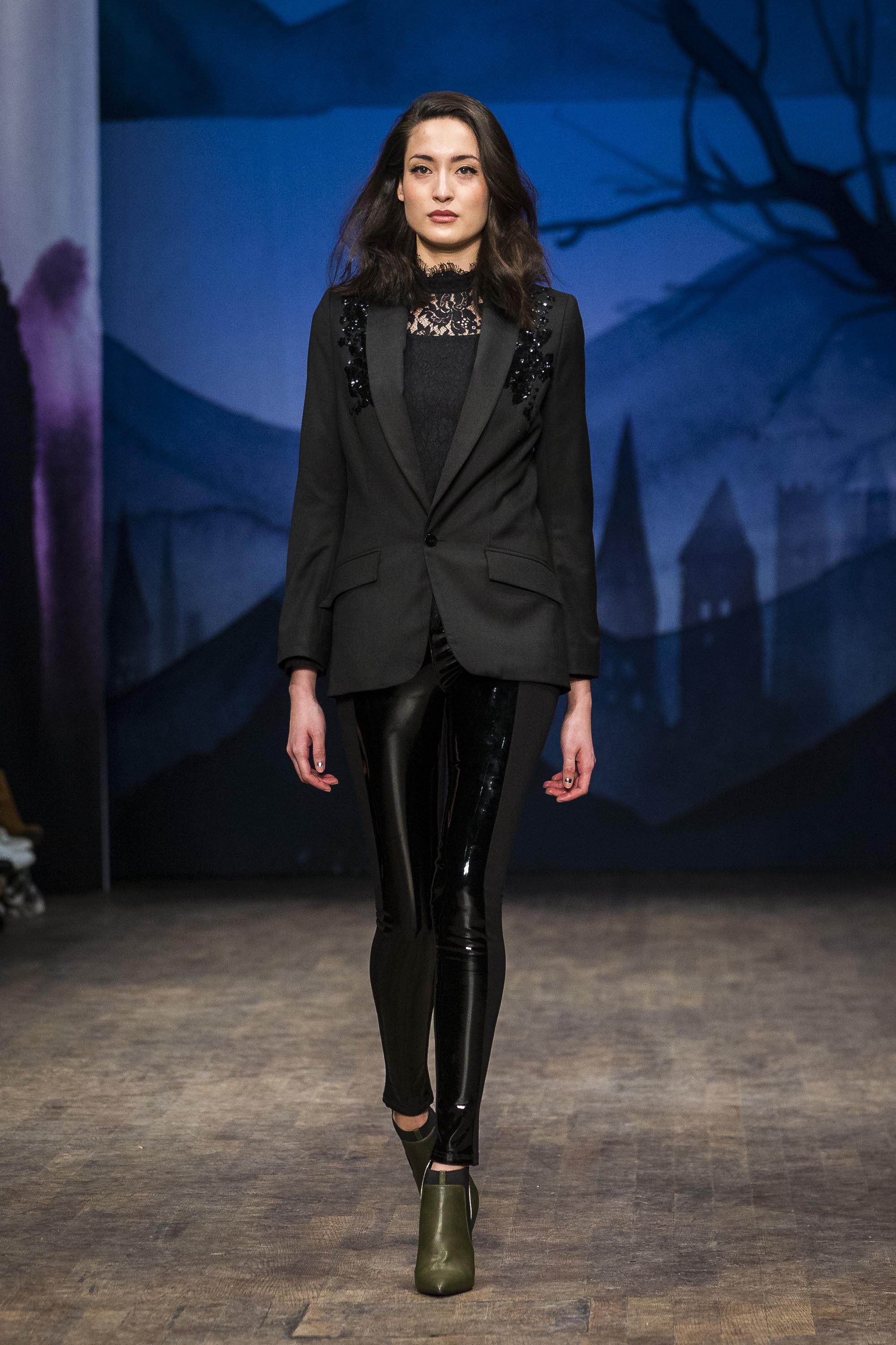 Models walk the runway during the Stockholm Fashion Week
