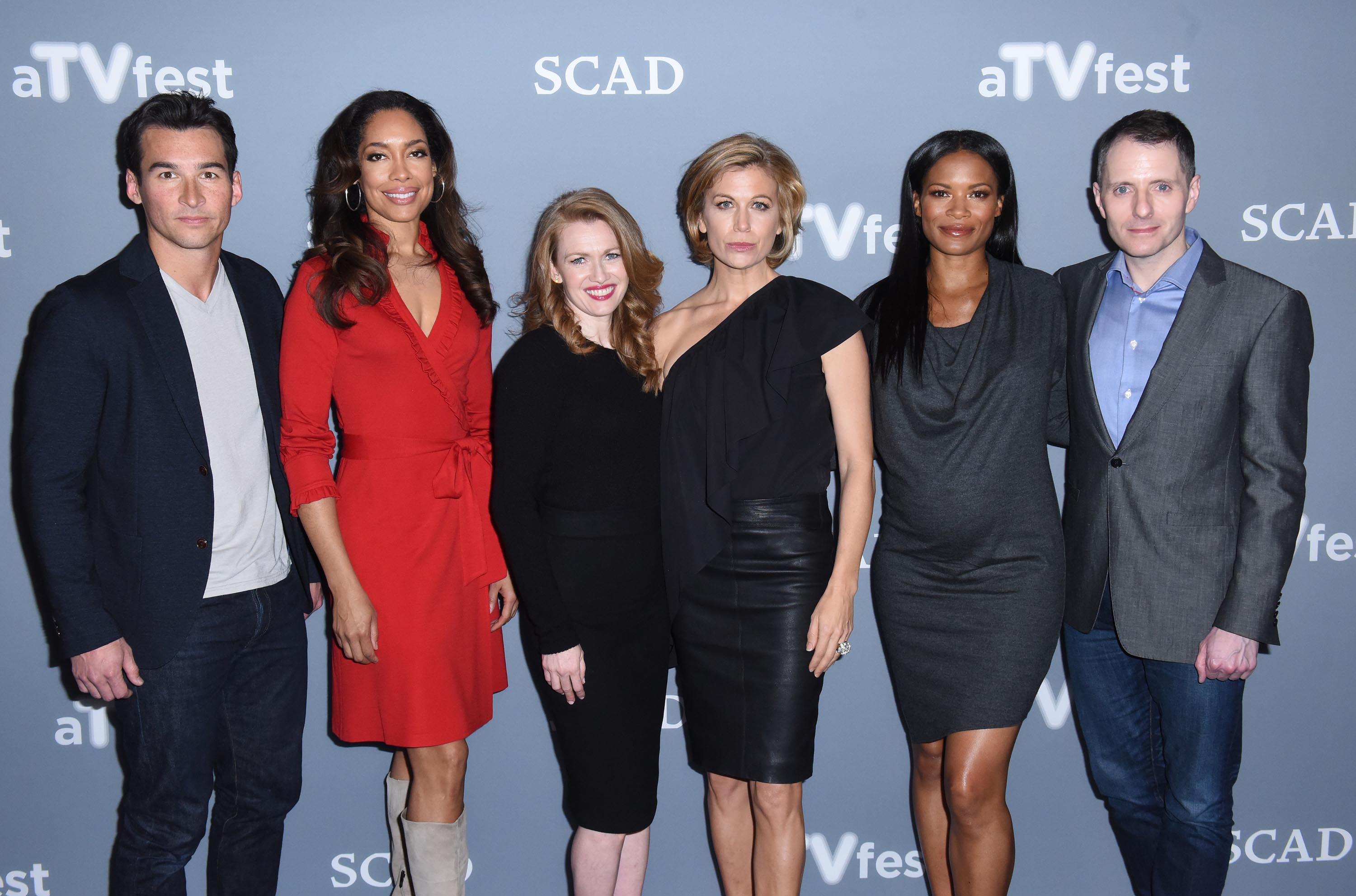 Sonya Walger attends a press junket for ‘The Catch’