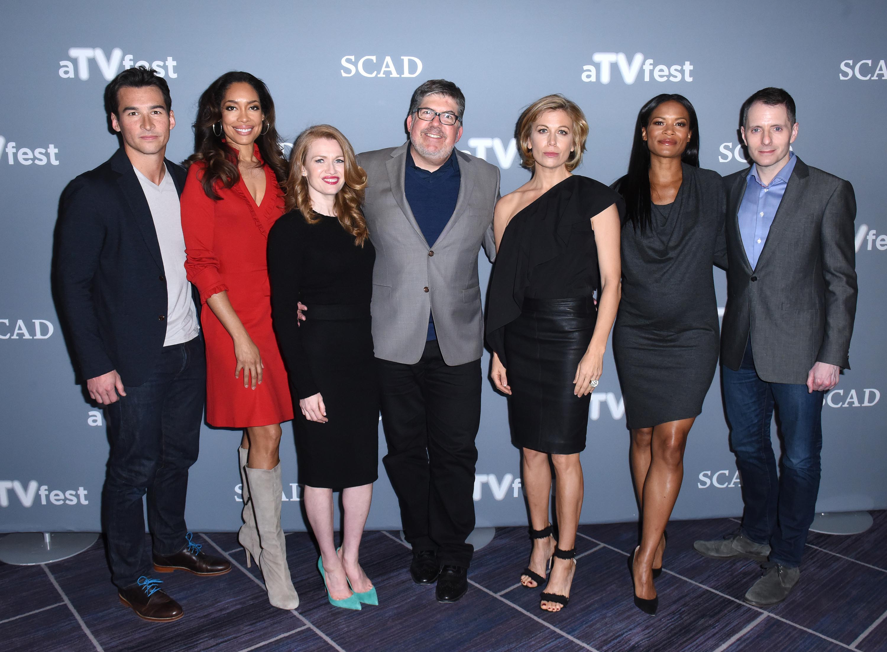 Sonya Walger attends a press junket for ‘The Catch’