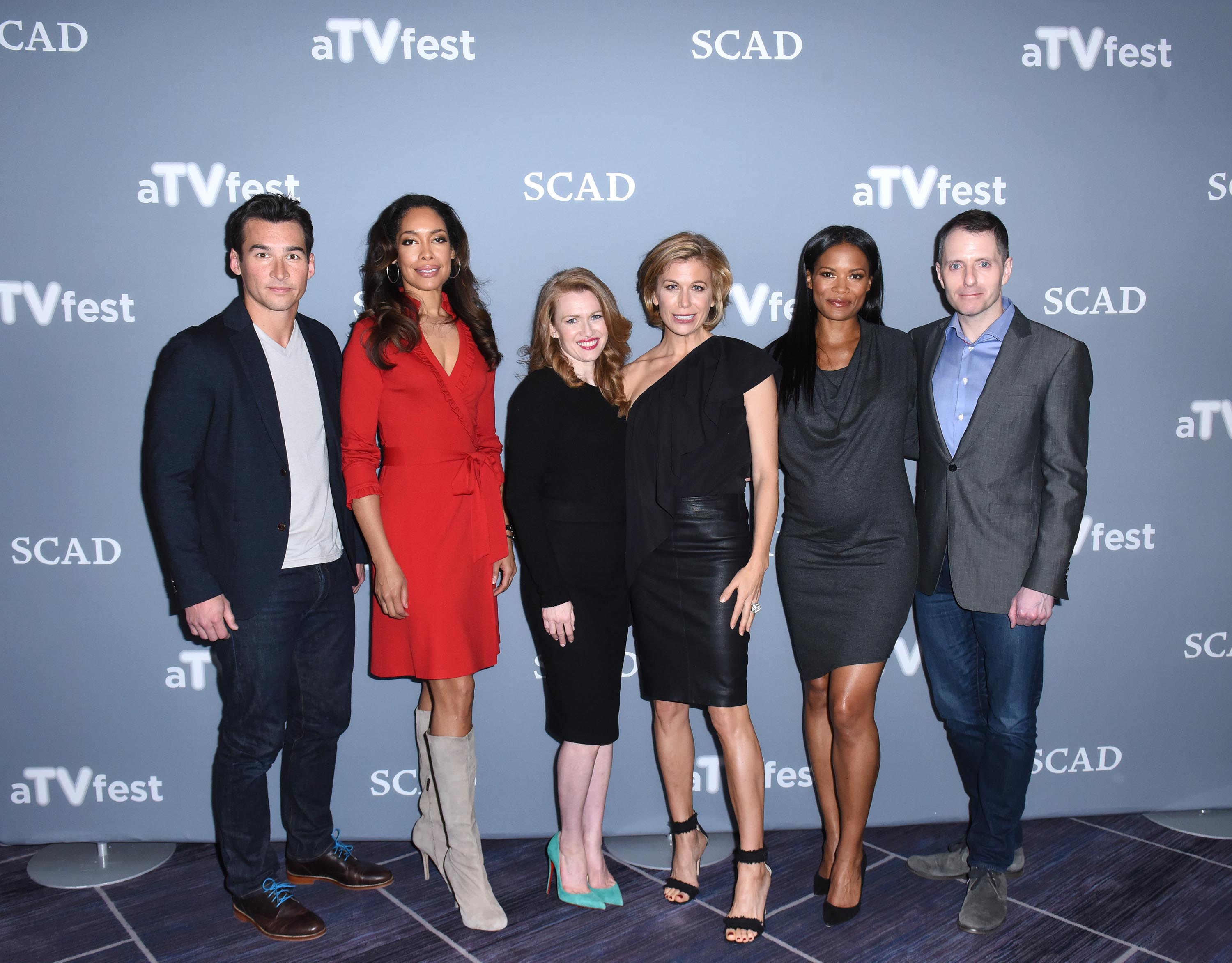 Sonya Walger attends a press junket for ‘The Catch’