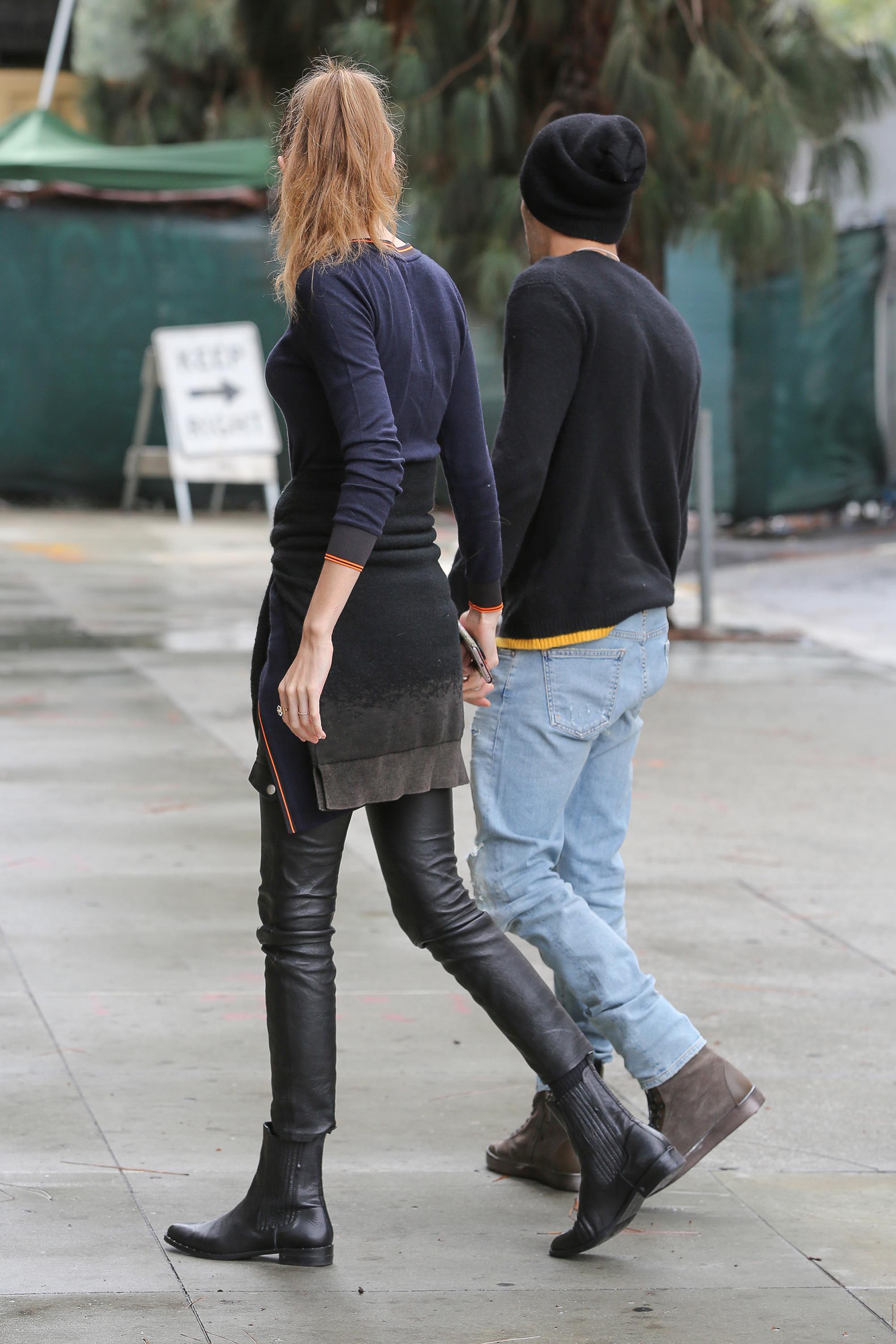 Gigi Hadid arriving at a office building