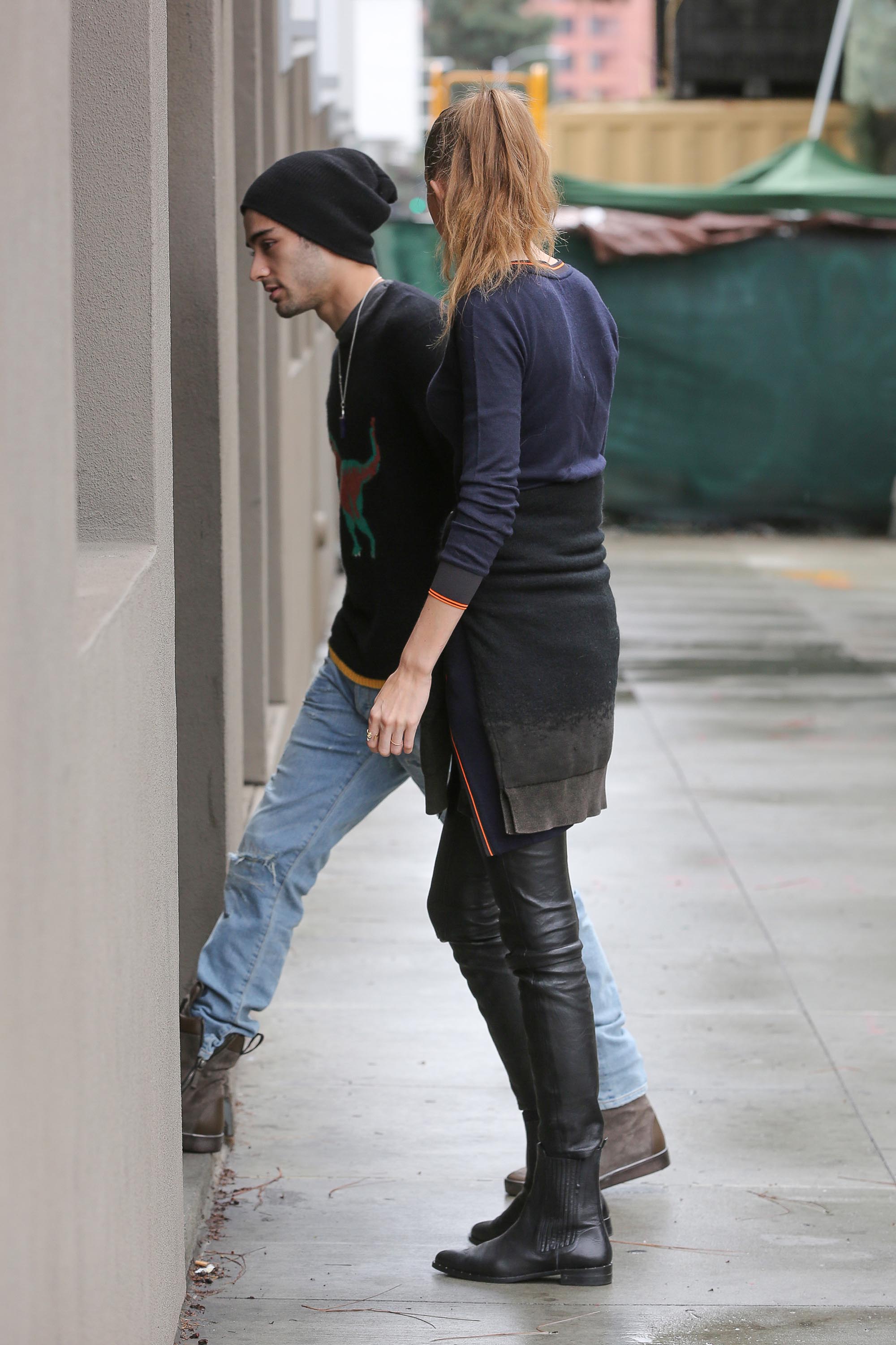 Gigi Hadid arriving at a office building