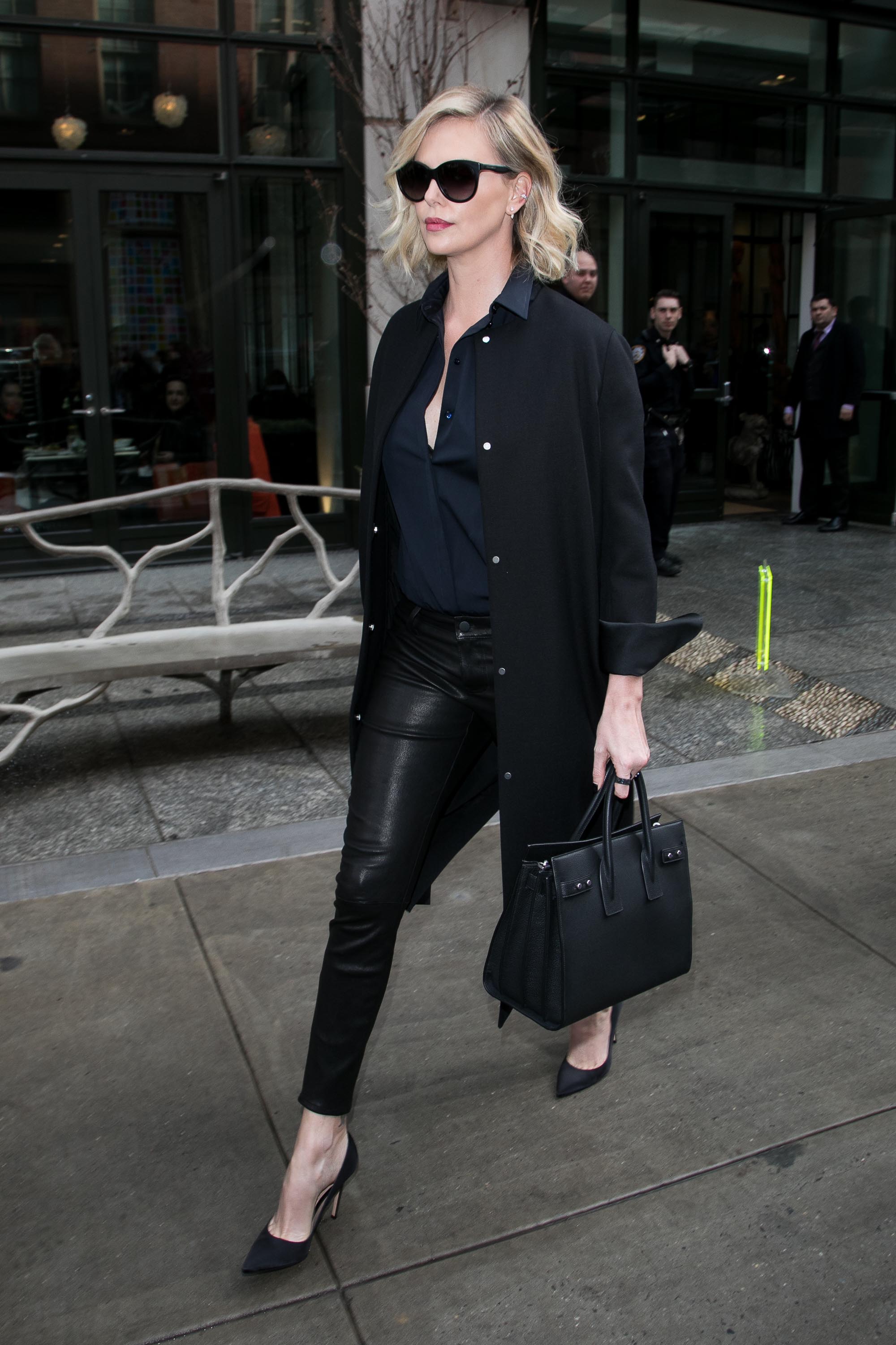 Charlize Theron leaves her Hotel