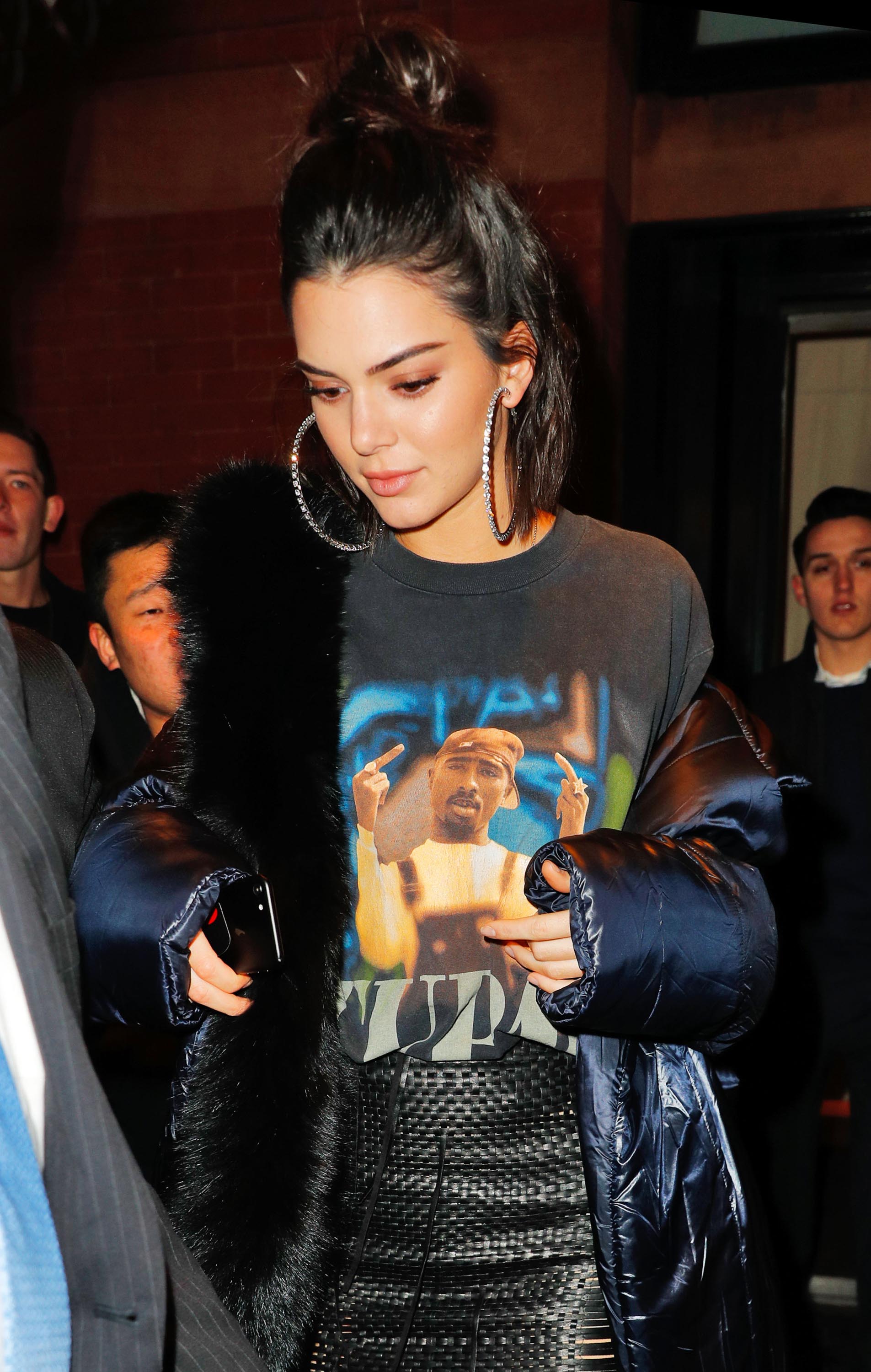 Kendall Jenner arriving at the V Magazine Pop Up Shop