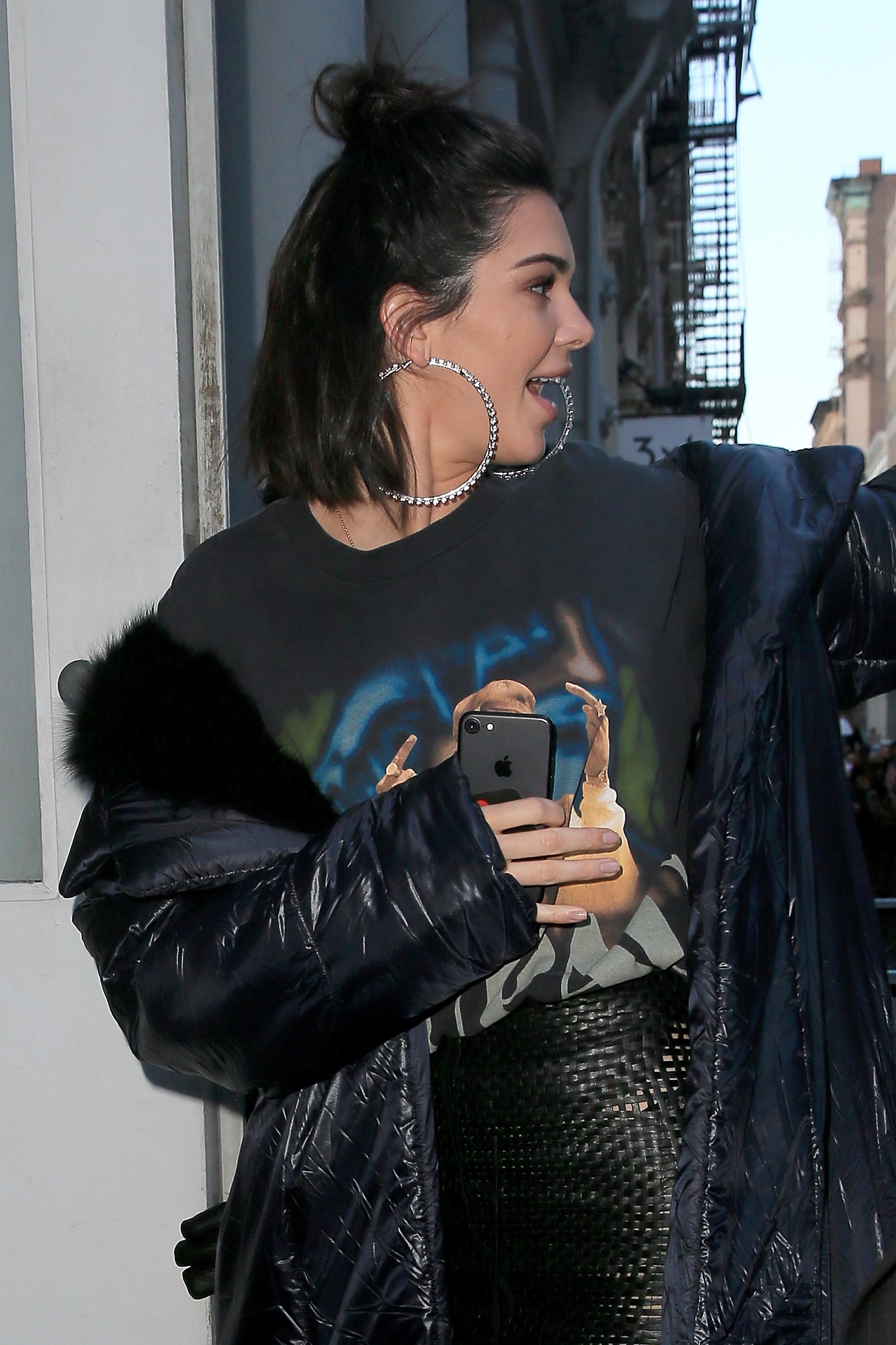 Kendall Jenner arriving at the V Magazine Pop Up Shop