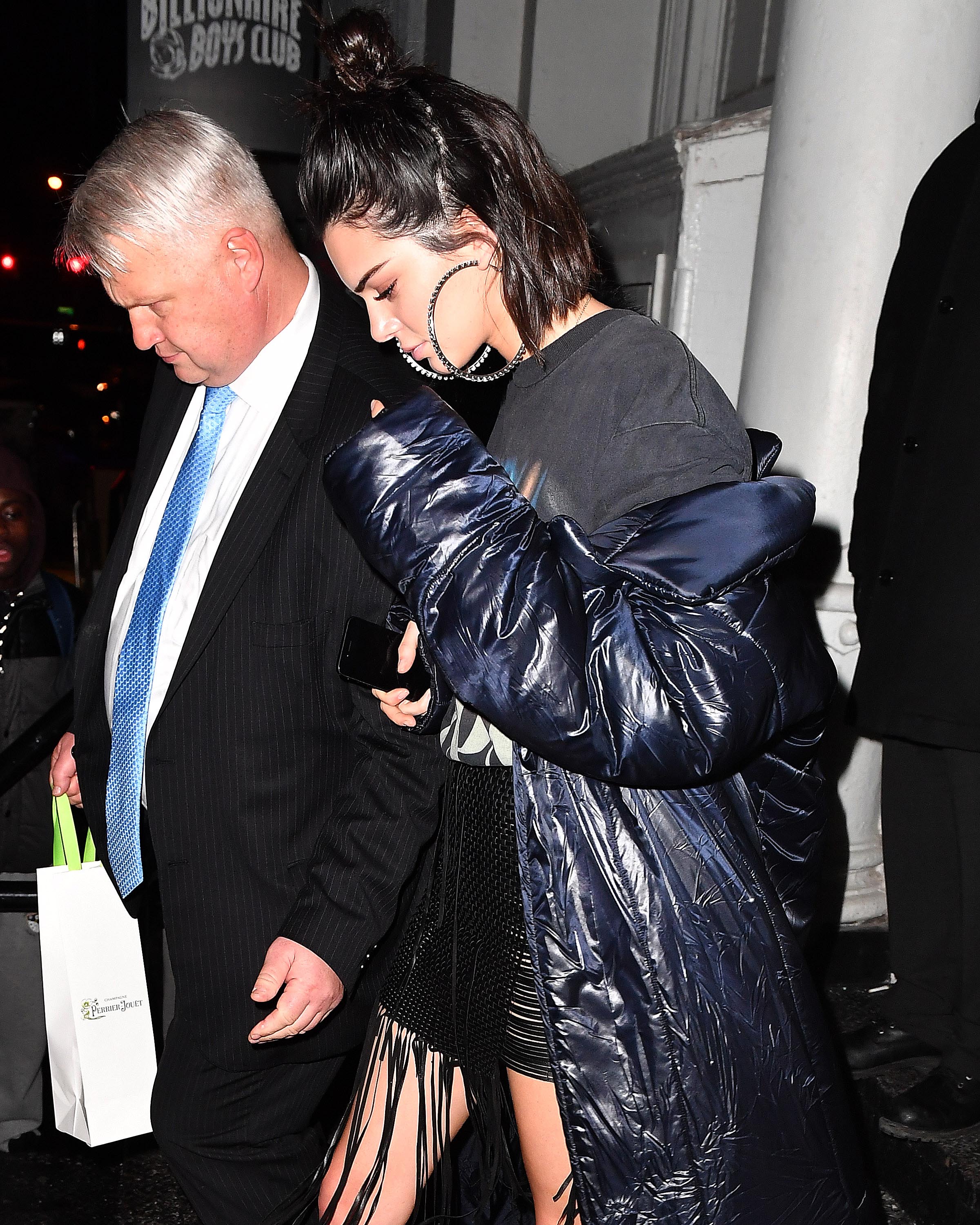 Kendall Jenner arriving at the V Magazine Pop Up Shop