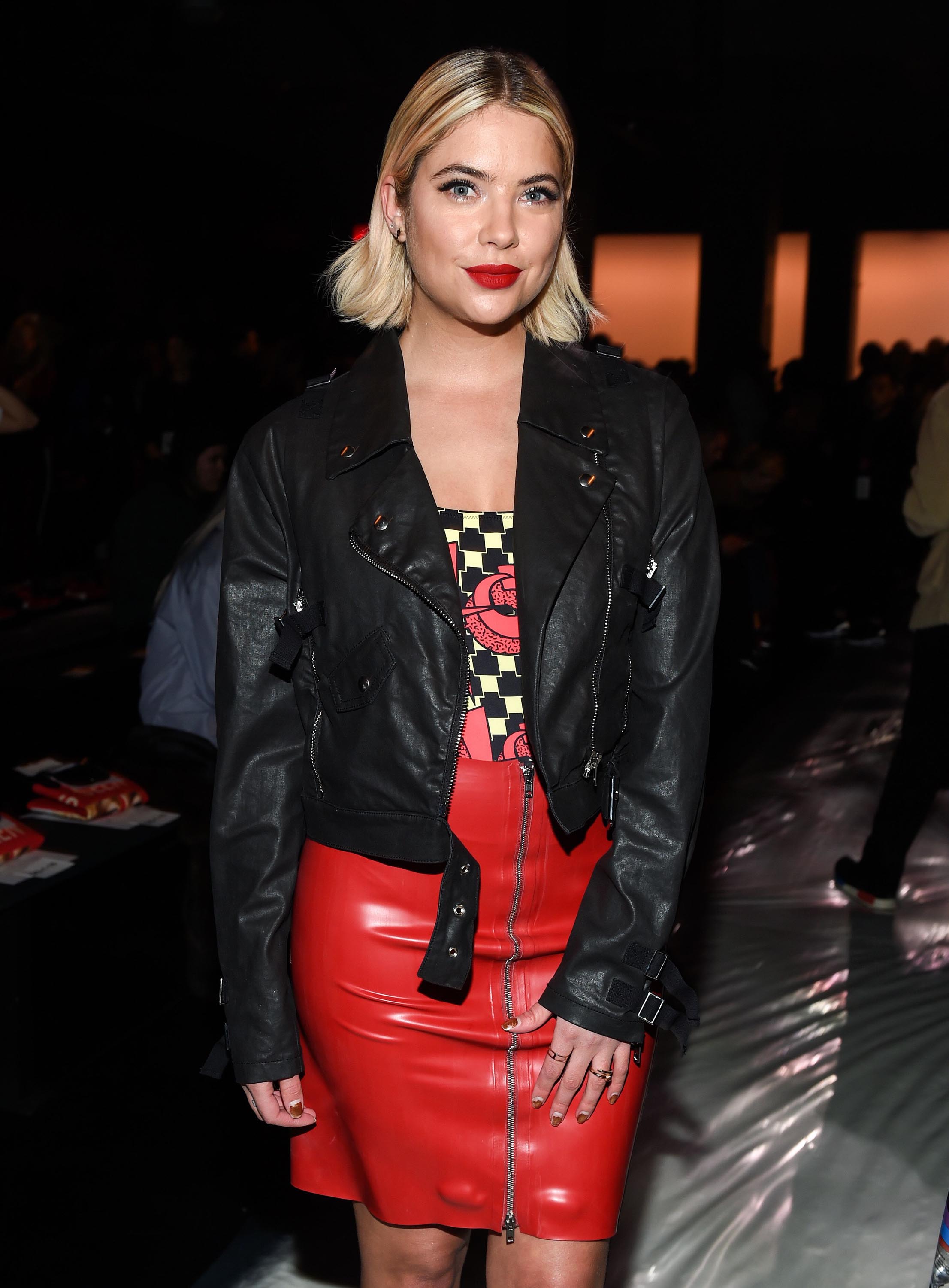 Ashley Benson attends the Jeremy Scott collection