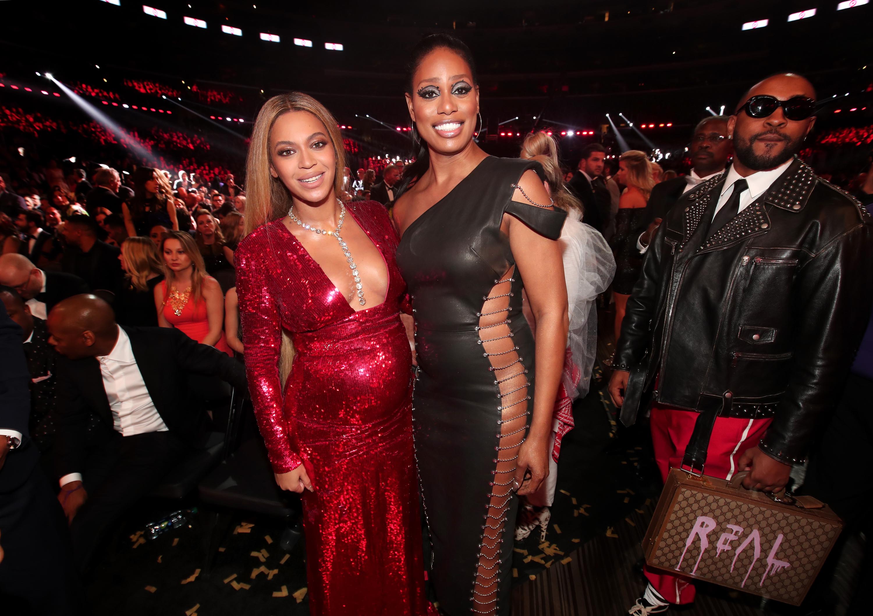 Laverne Cox attends The 59th GRAMMY Awards