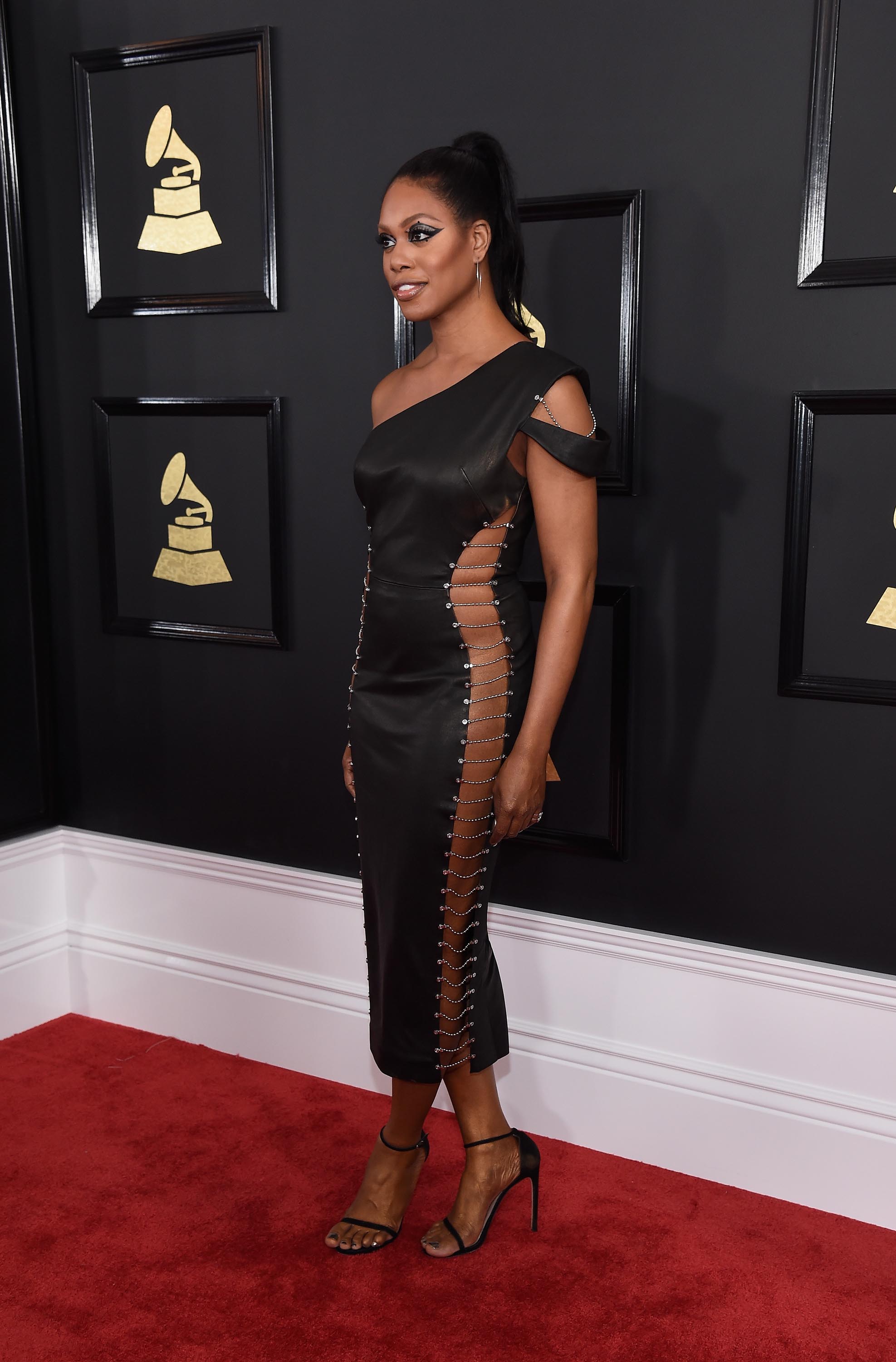 Laverne Cox attends The 59th GRAMMY Awards