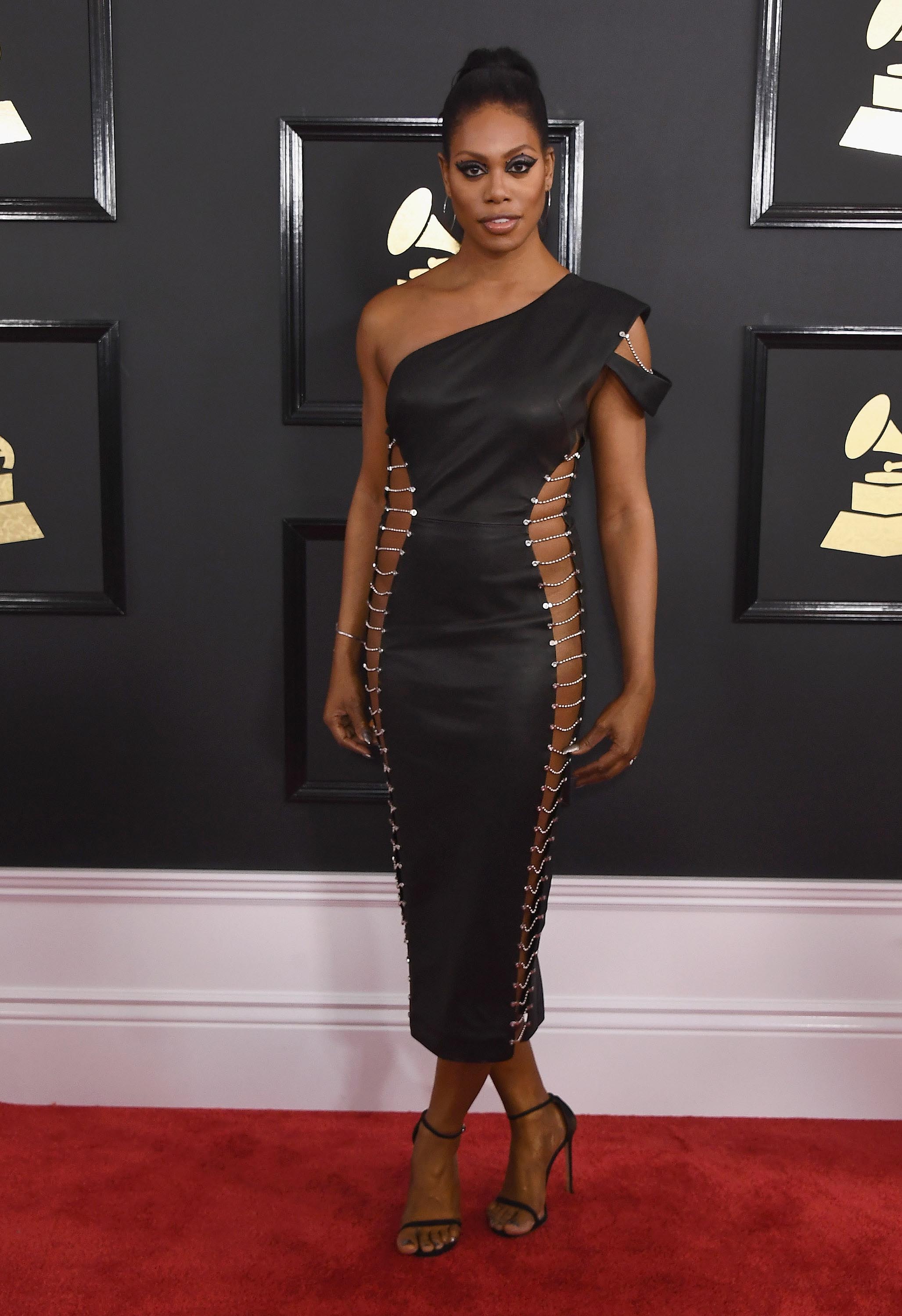 Laverne Cox attends The 59th GRAMMY Awards