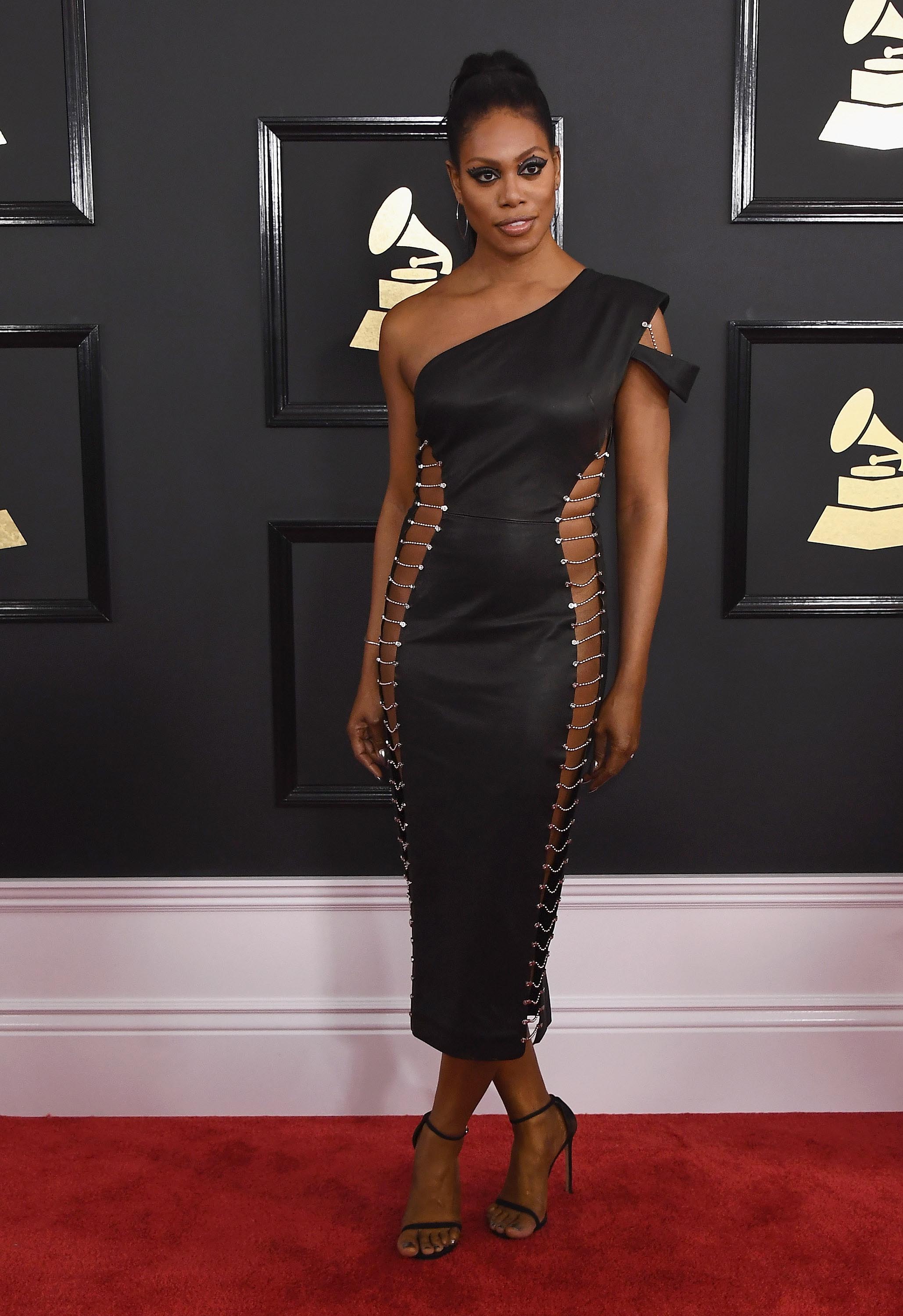 Laverne Cox attends The 59th GRAMMY Awards