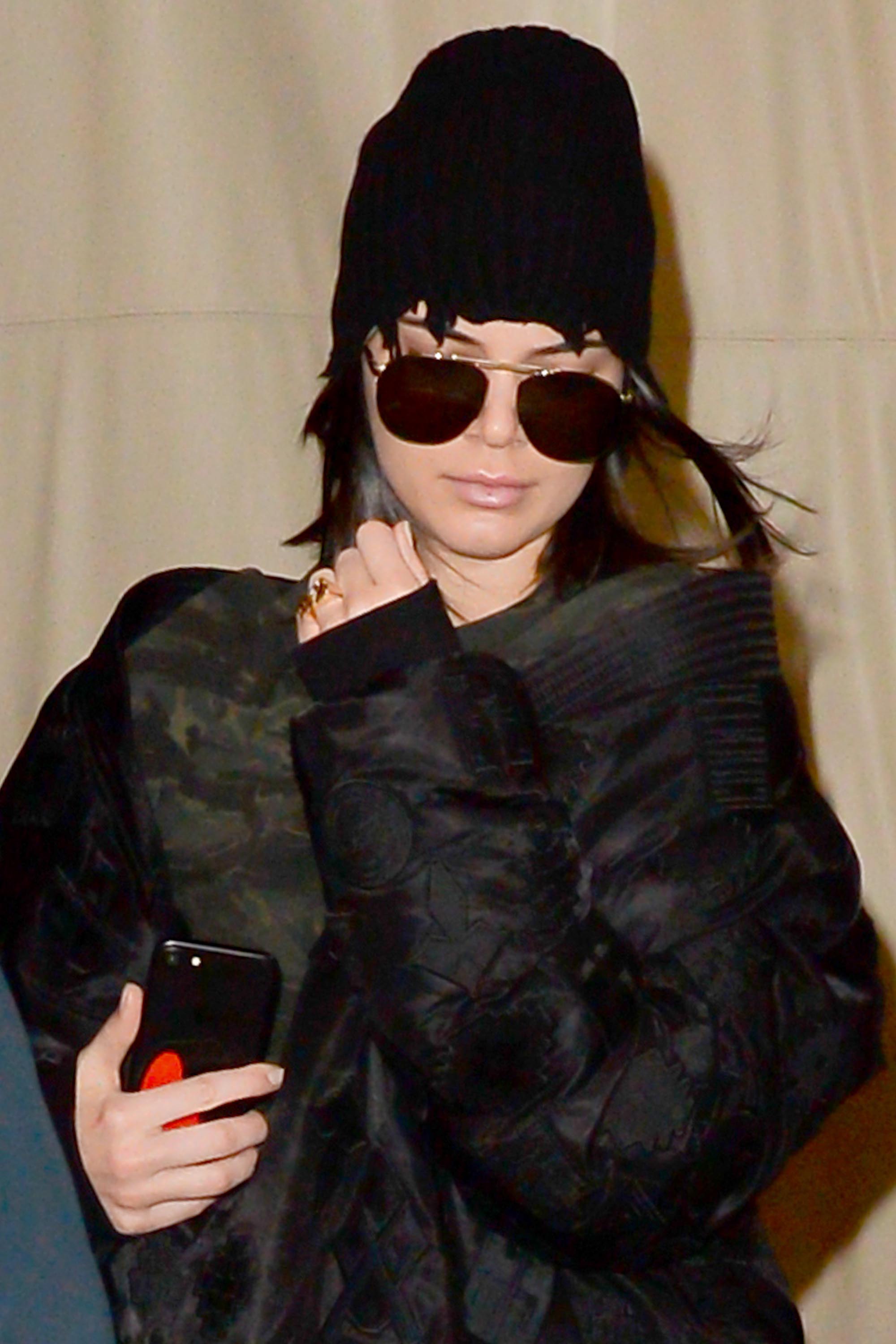 Kendall Jenner leaves Kim Kardashian’s apartment