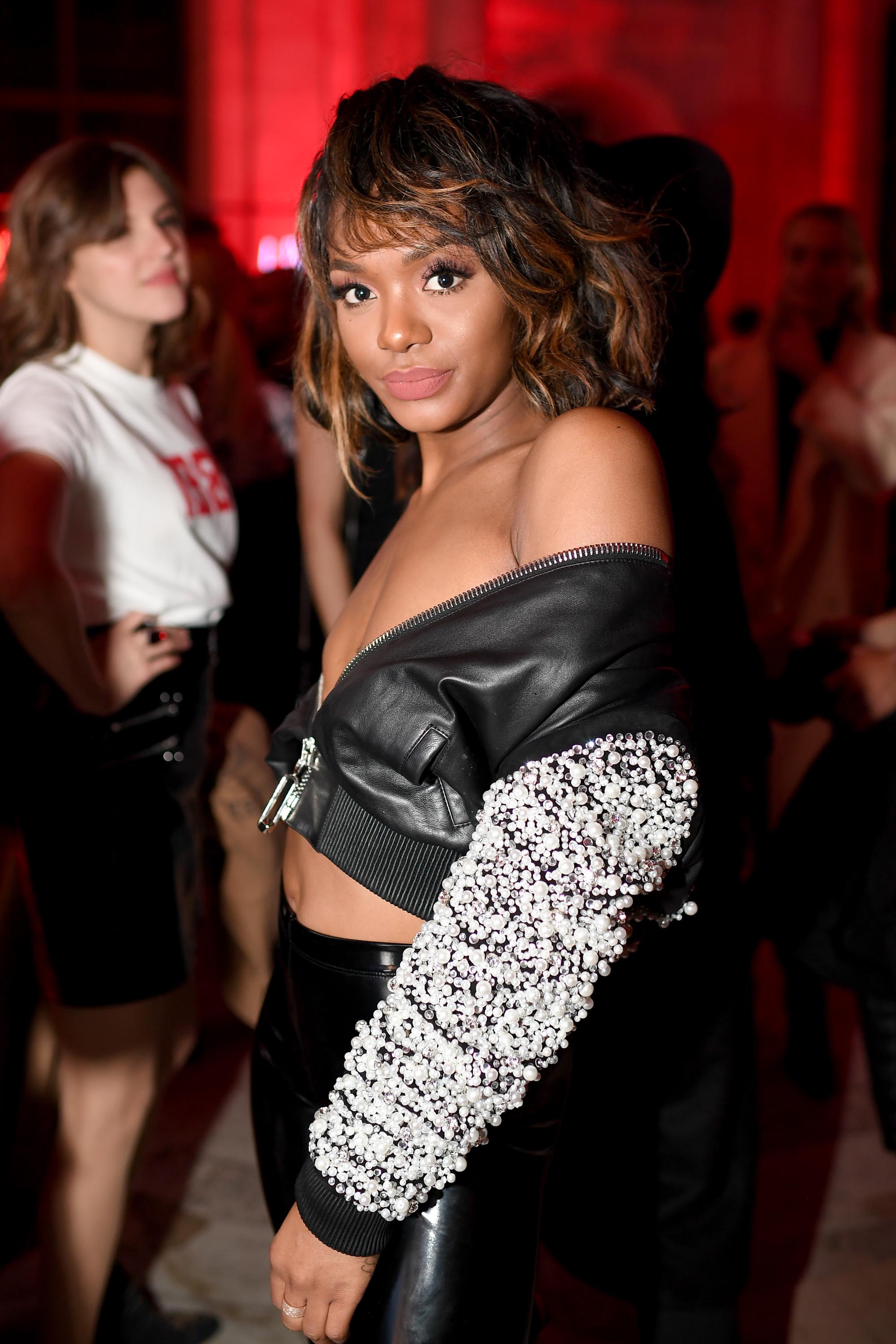 Elisa Johnson attends the Front Row for the Philipp Plein Fall/Winter