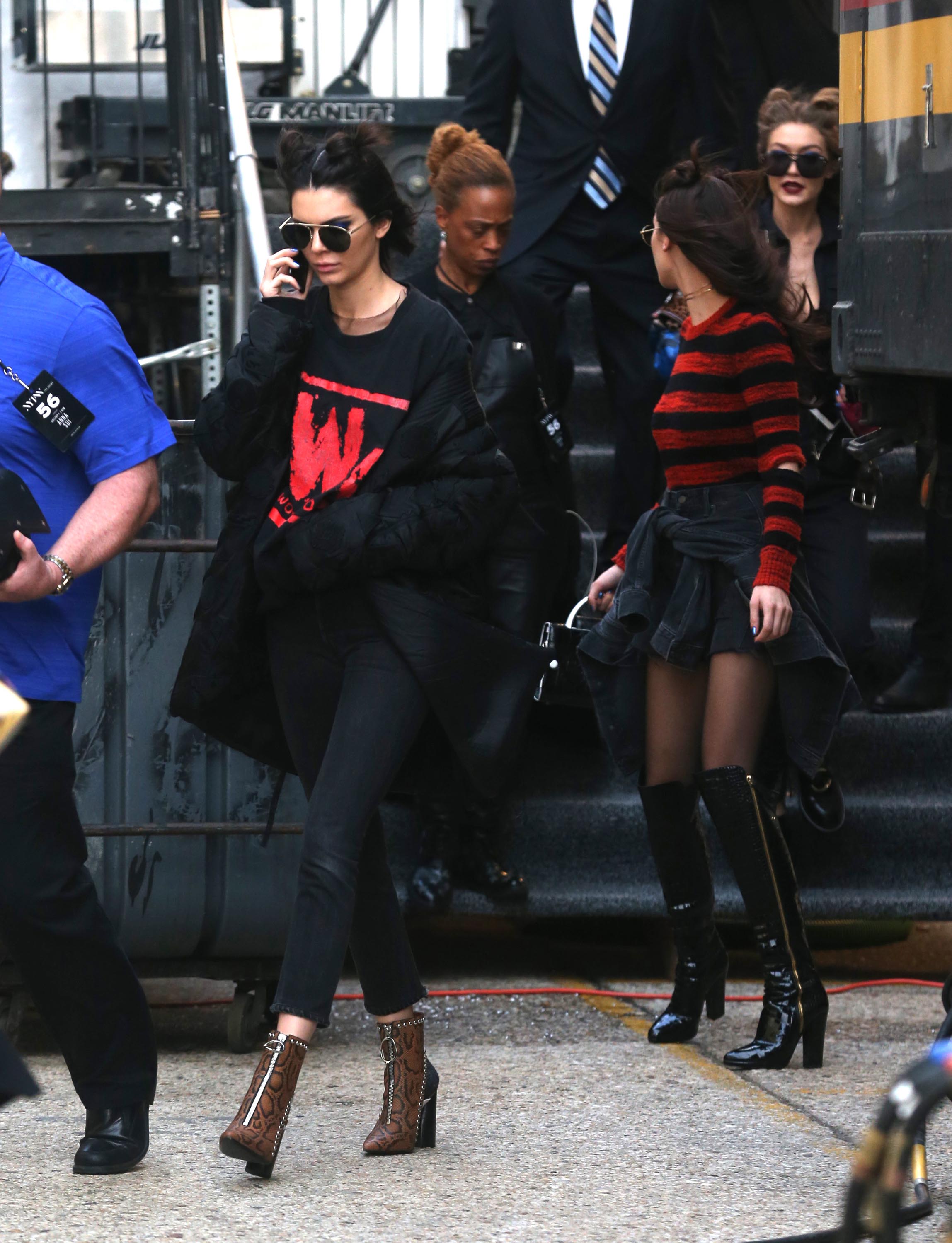 Bella Hadid attends the Michael Kors Collection Fall 2017 runway show