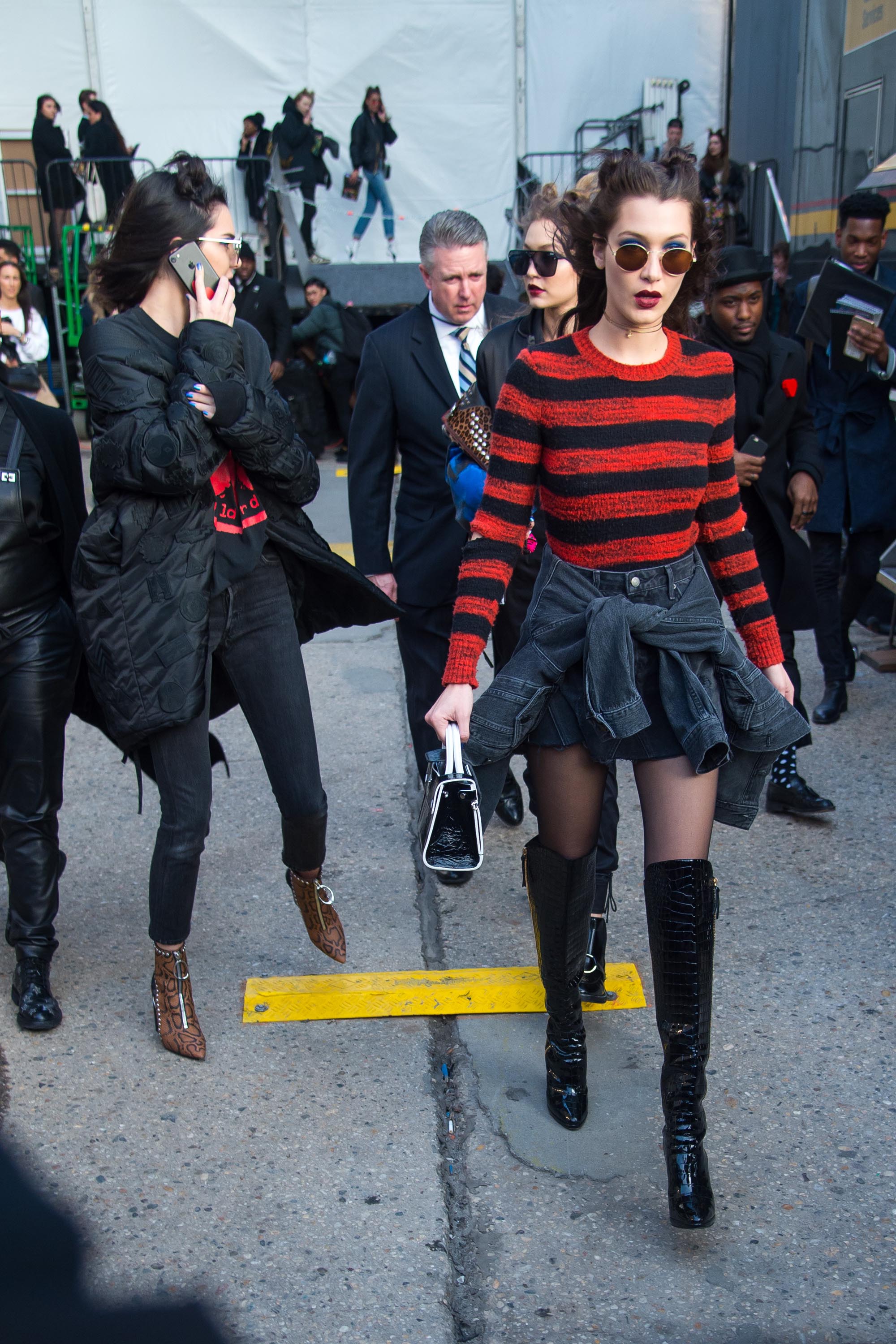 Bella Hadid attends the Michael Kors Collection Fall 2017 runway show