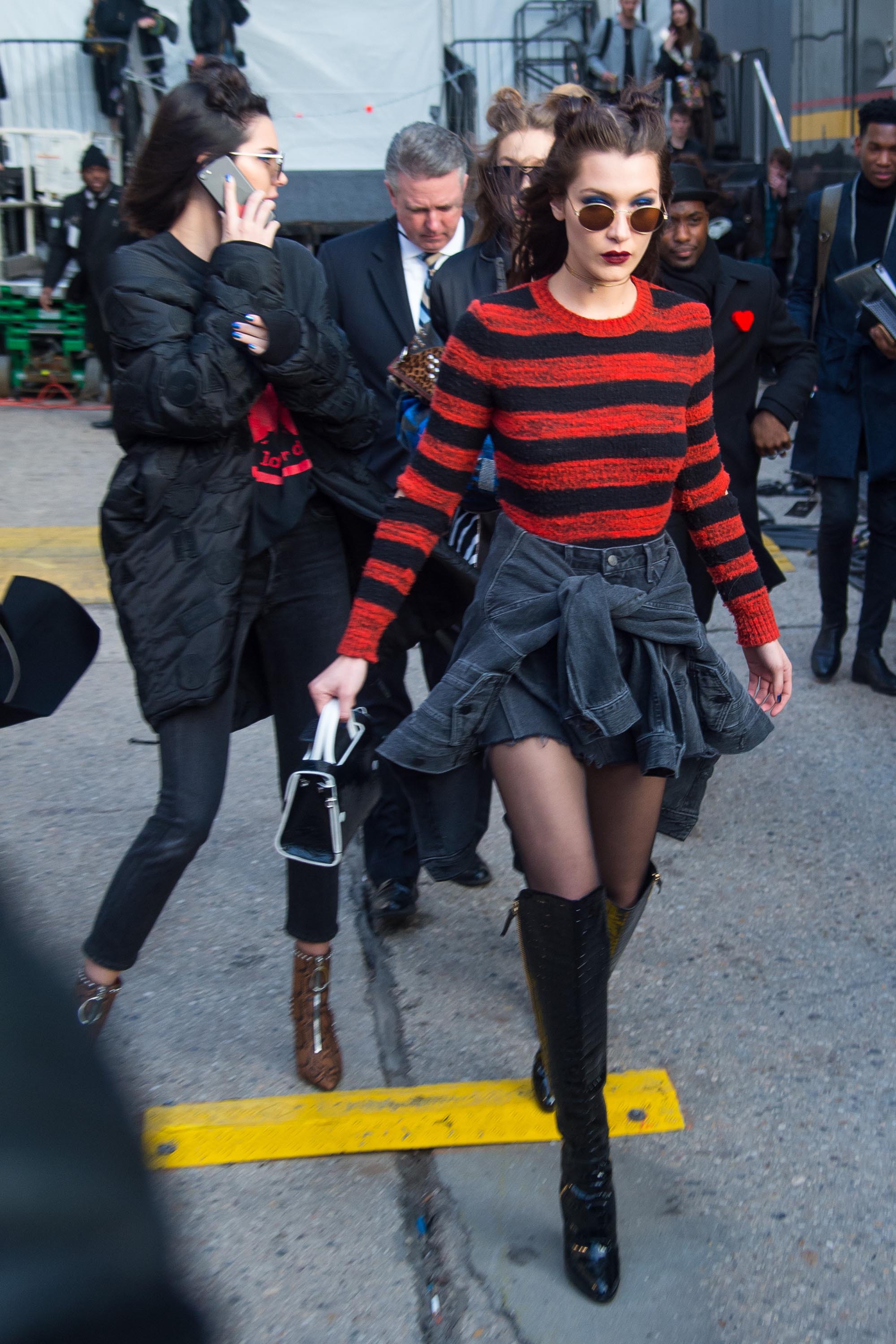 Bella Hadid attends the Michael Kors Collection Fall 2017 runway show