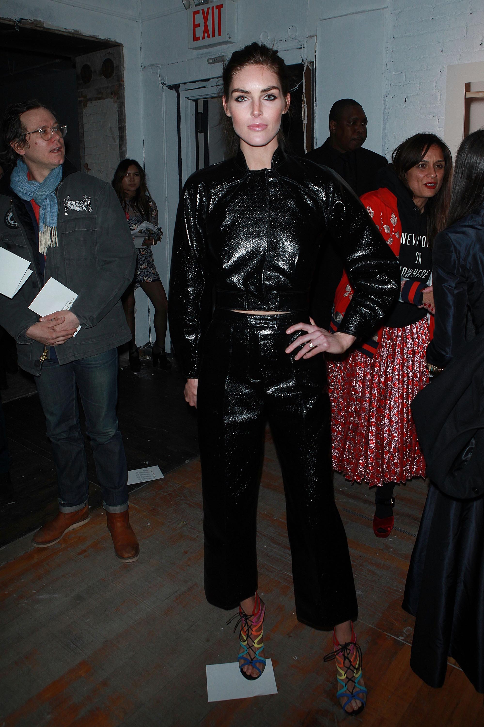 Hilary Rhoda attends Zac Posen Fashion Show