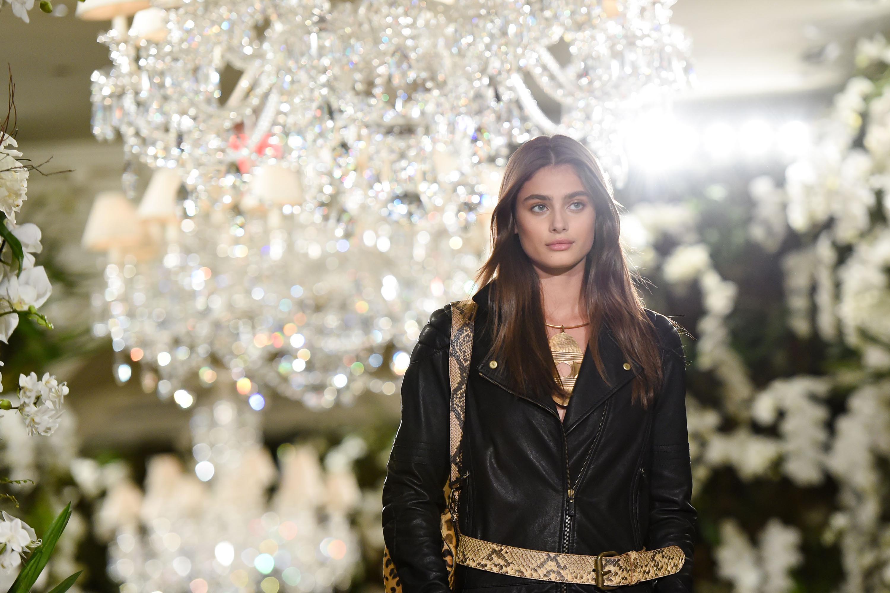 Taylor Hill walks the runway for Ralph Lauren collection