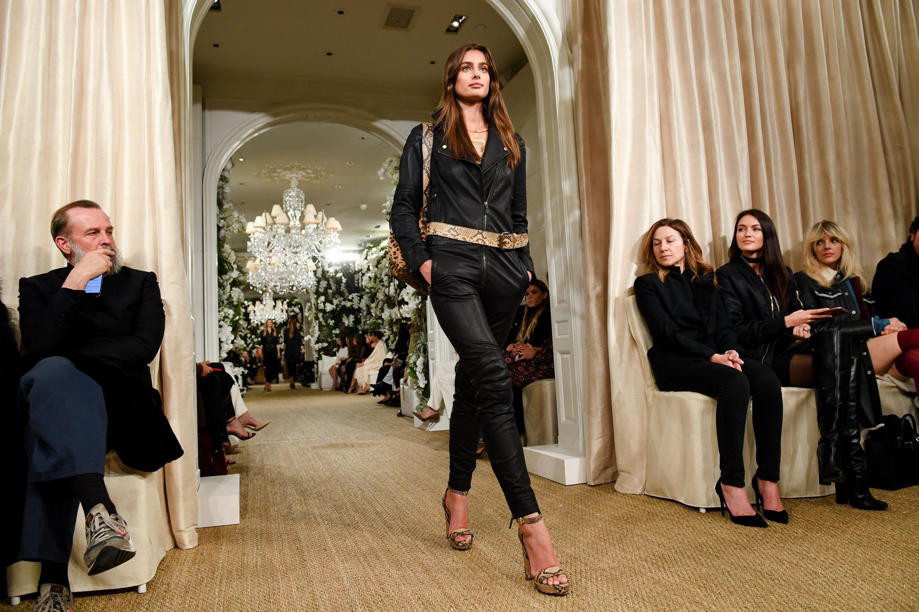 Taylor Hill walks the runway for Ralph Lauren collection