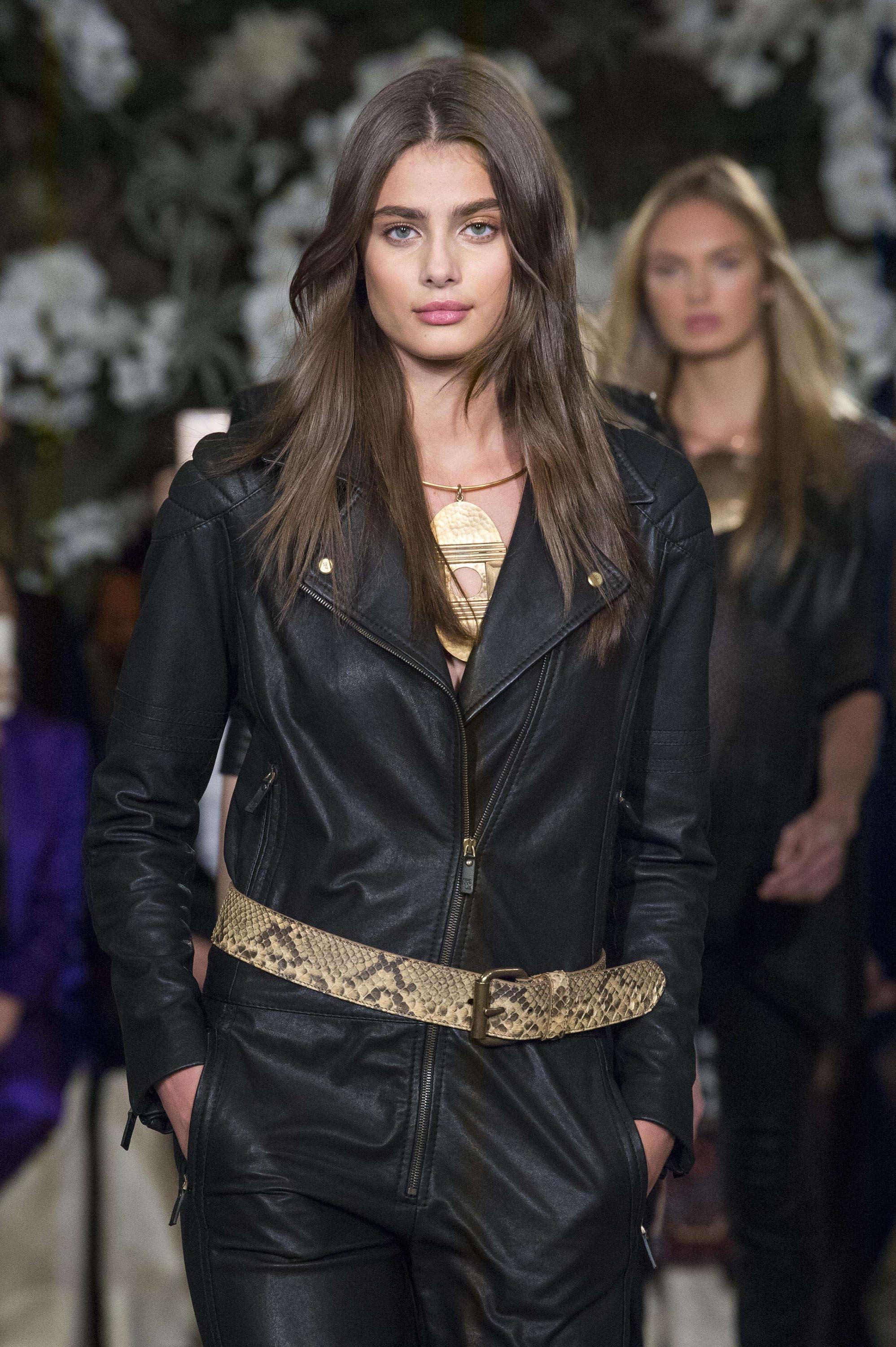 Taylor Hill walks the runway for Ralph Lauren collection