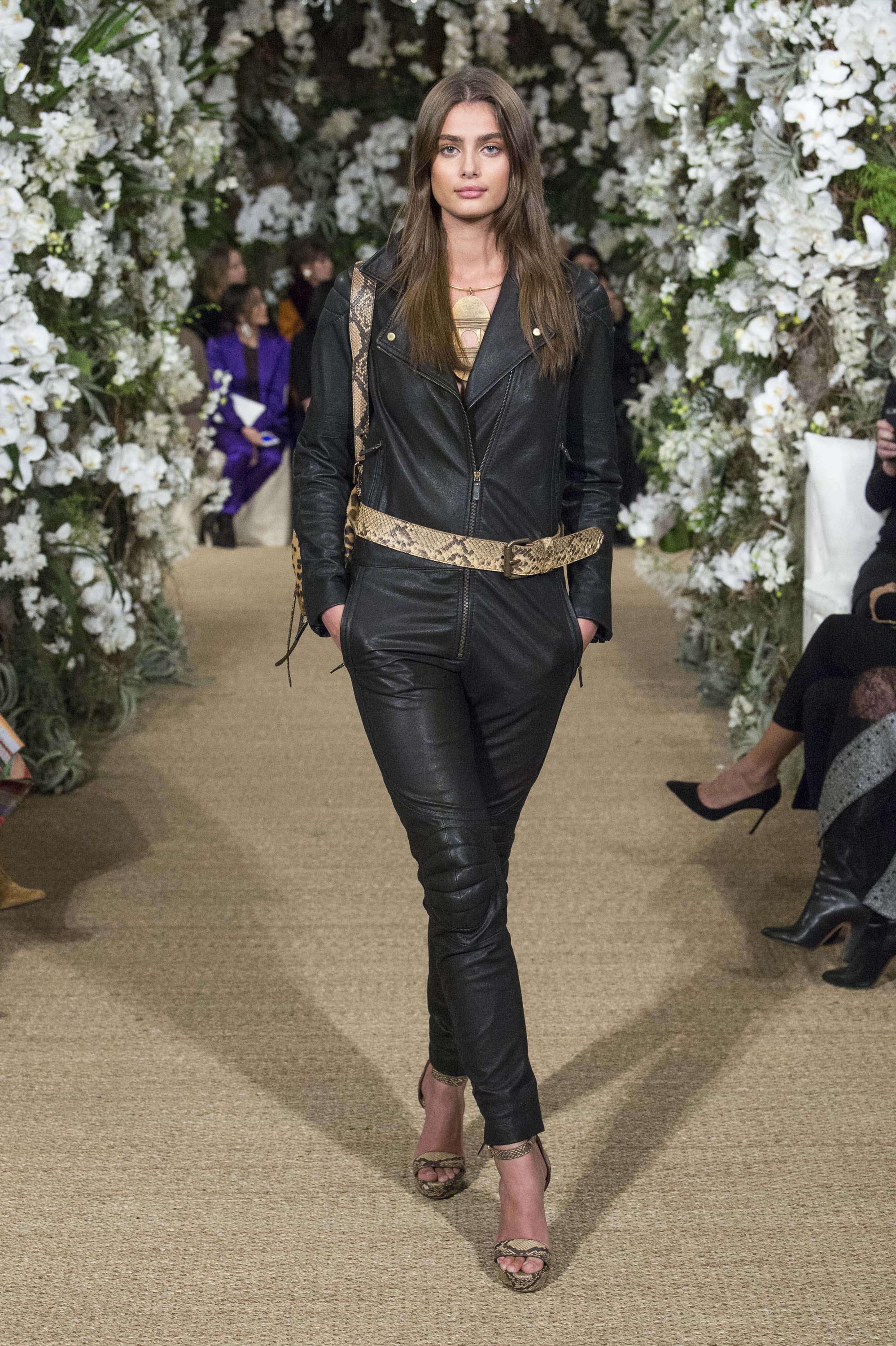 Taylor Hill walks the runway for Ralph Lauren collection