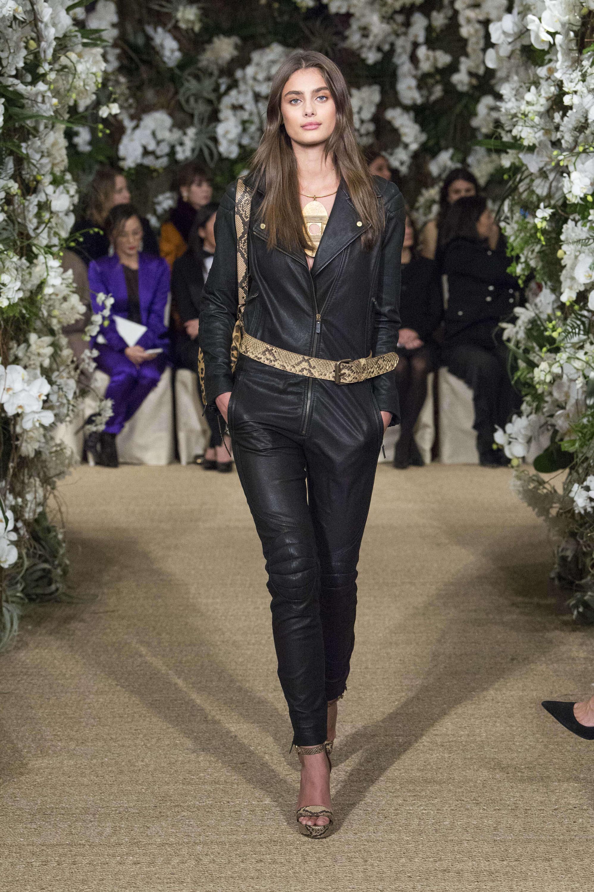 Taylor Hill walks the runway for Ralph Lauren collection