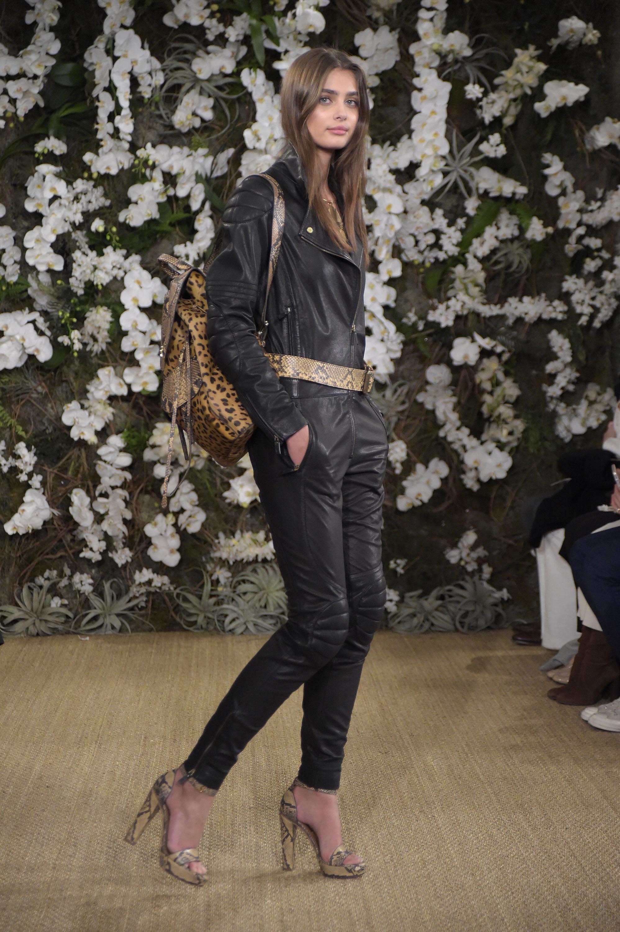 Taylor Hill walks the runway for Ralph Lauren collection