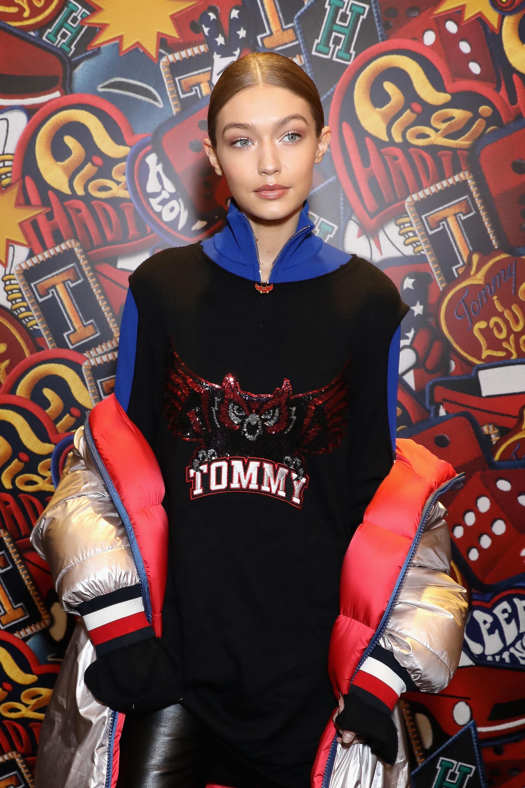 Gigi Hadid attends the Tommy Hilfiger flagship store