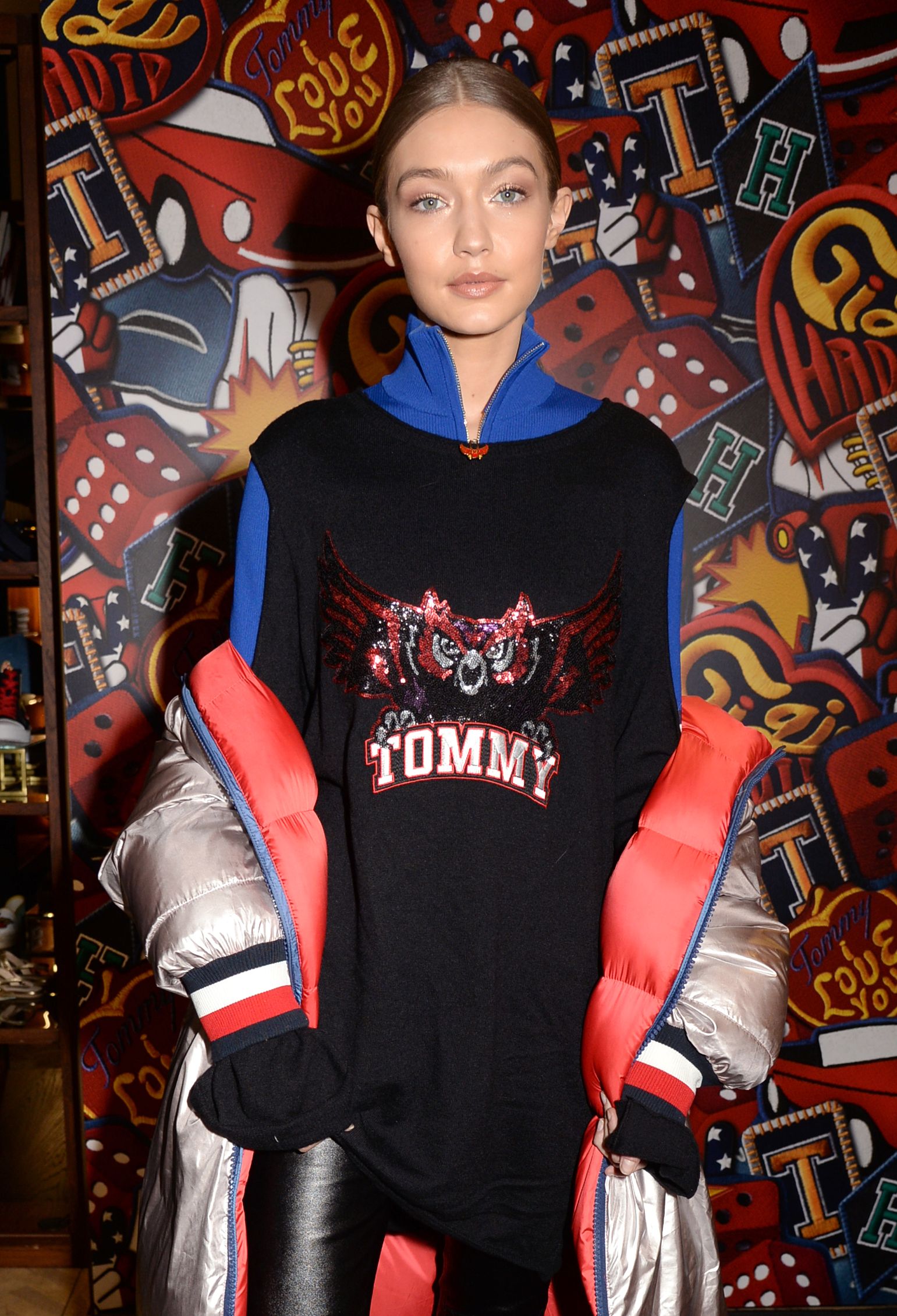 Gigi Hadid attends the Tommy Hilfiger flagship store