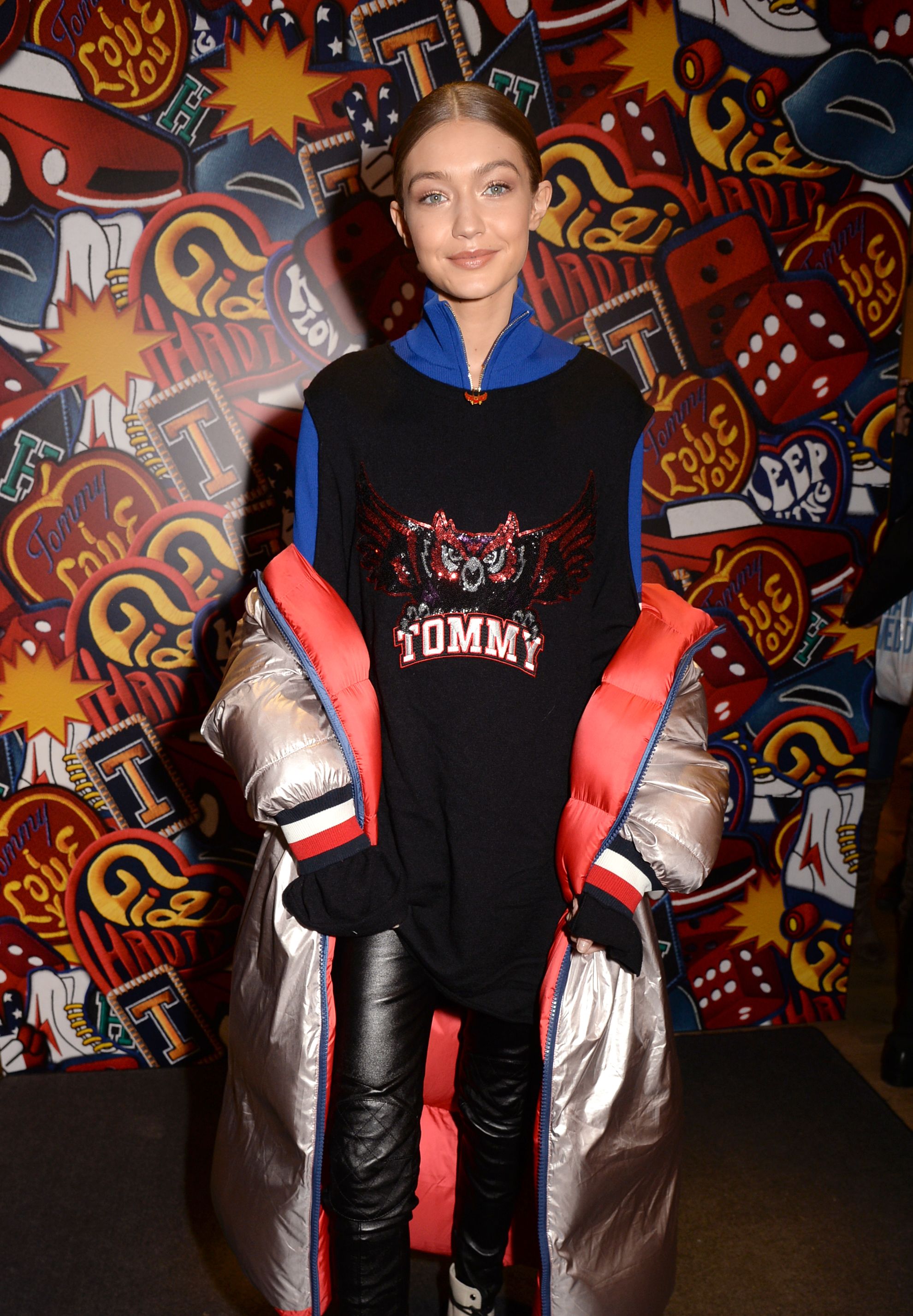 Gigi Hadid attends the Tommy Hilfiger flagship store