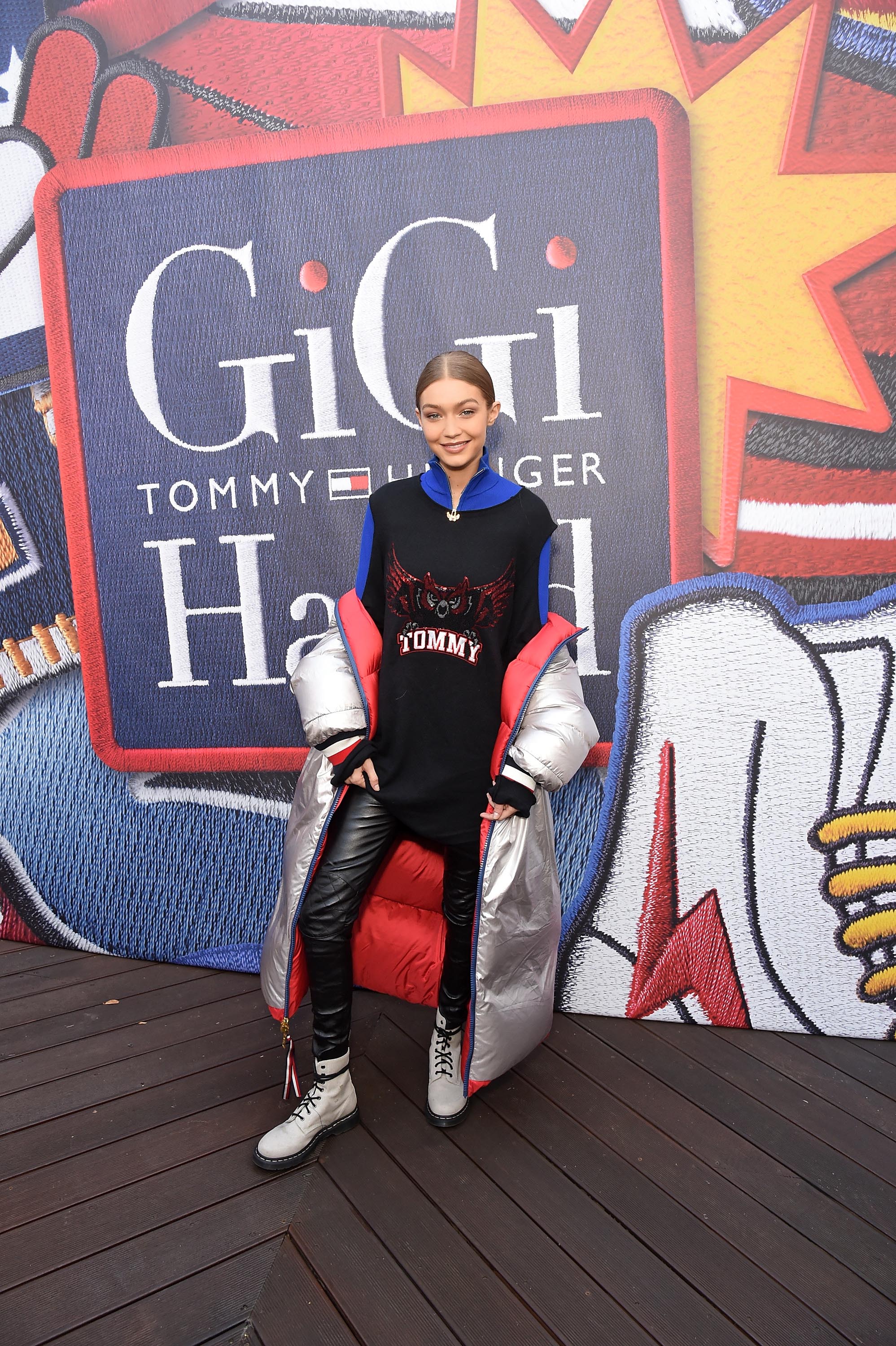 Gigi Hadid attends the Tommy Hilfiger flagship store