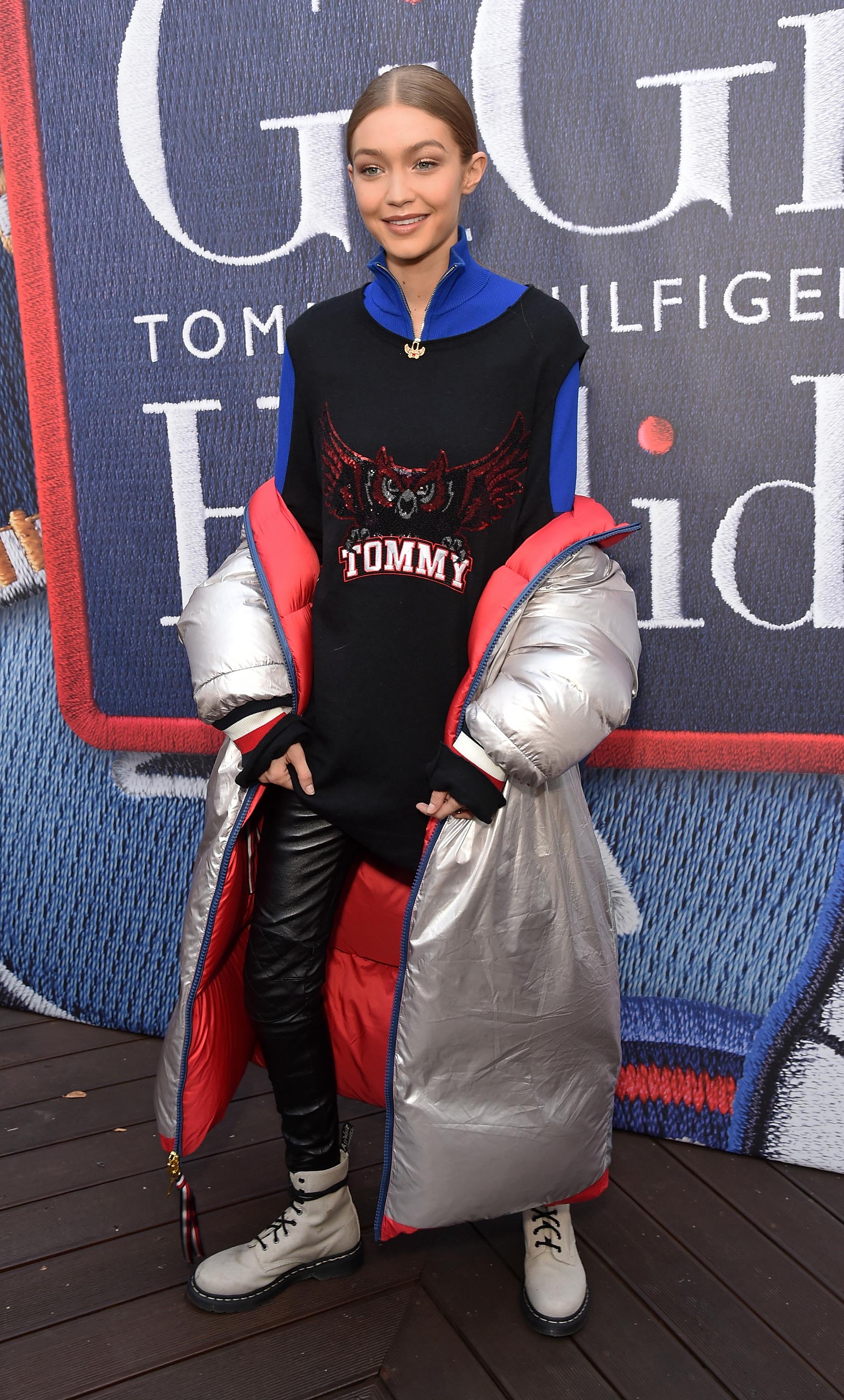 Gigi Hadid attends the Tommy Hilfiger flagship store