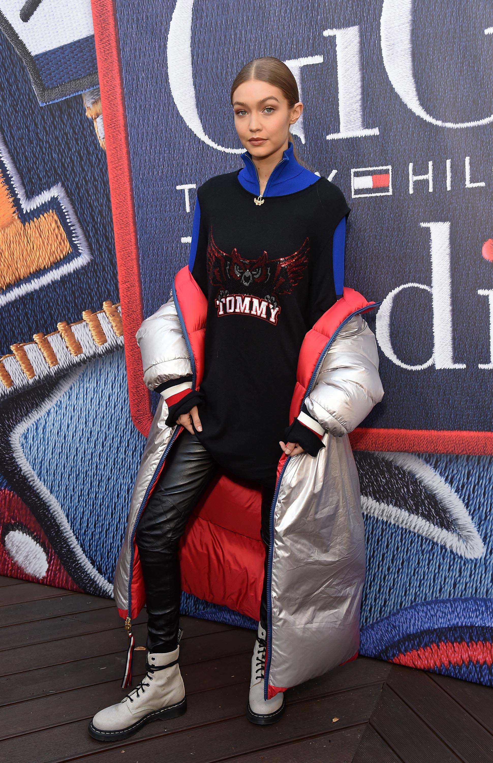 Gigi Hadid attends the Tommy Hilfiger flagship store