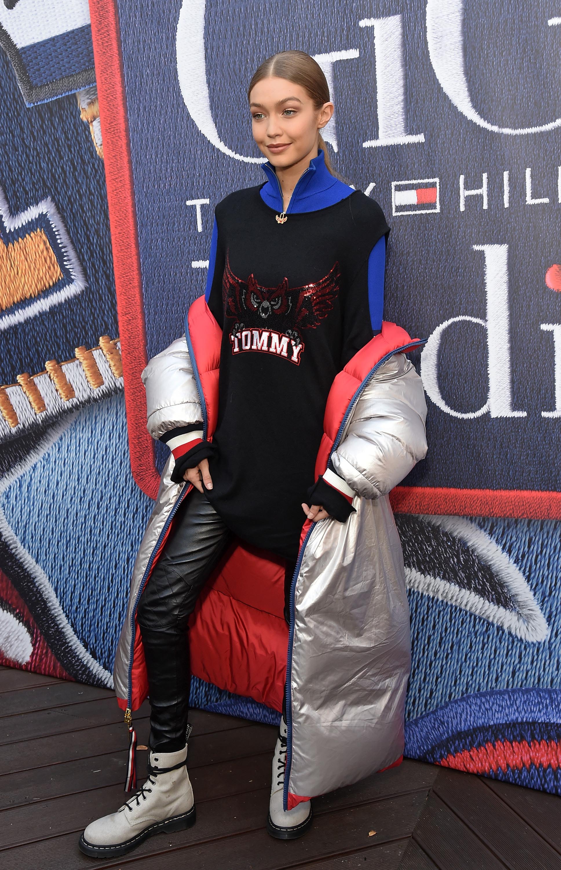 Gigi Hadid attends the Tommy Hilfiger flagship store