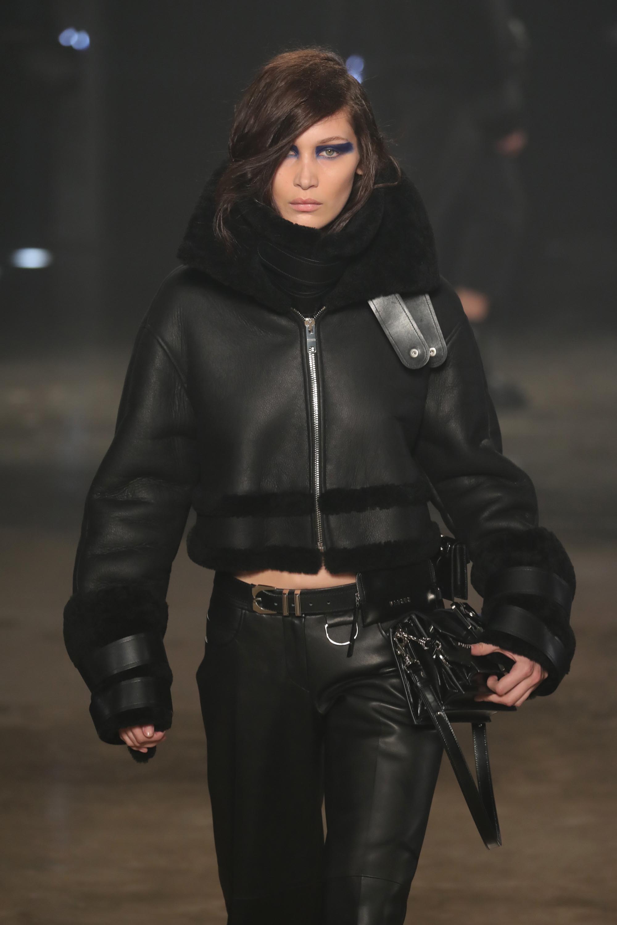 Bella Hadid walks the runway at the VERSUS show