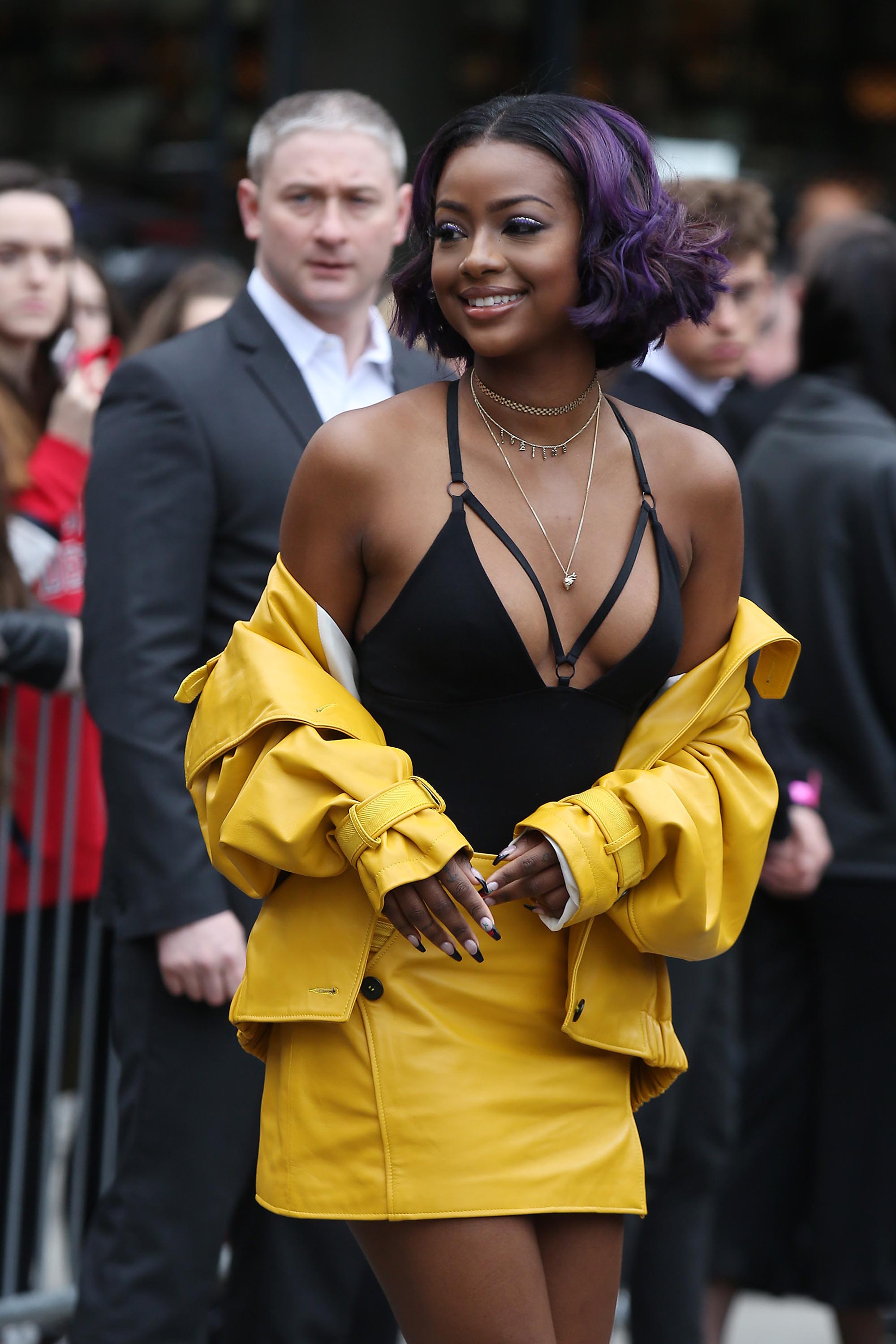 Justine Skye attends Topshop’s London Fashion Week show