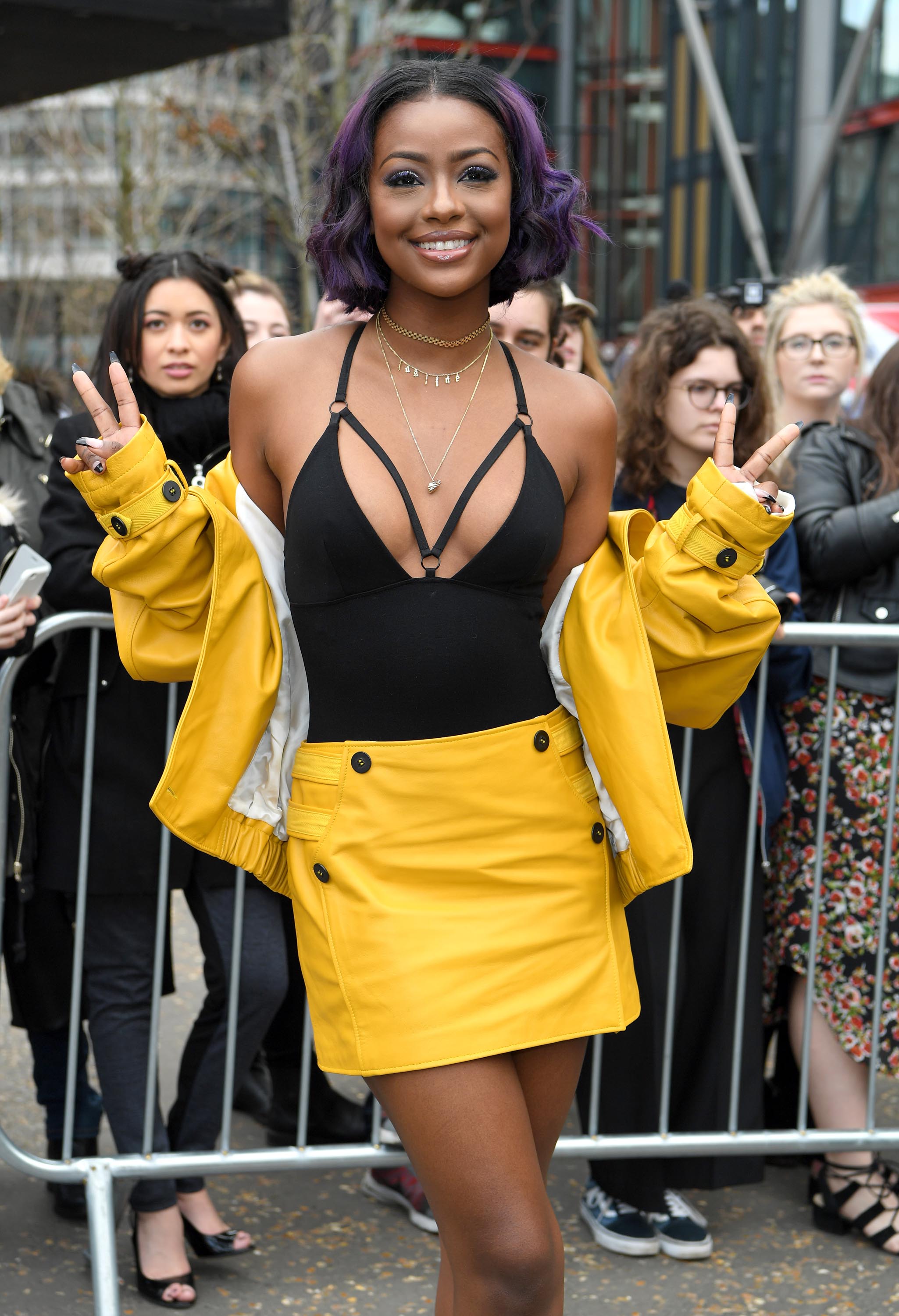 Justine Skye attends Topshop’s London Fashion Week show