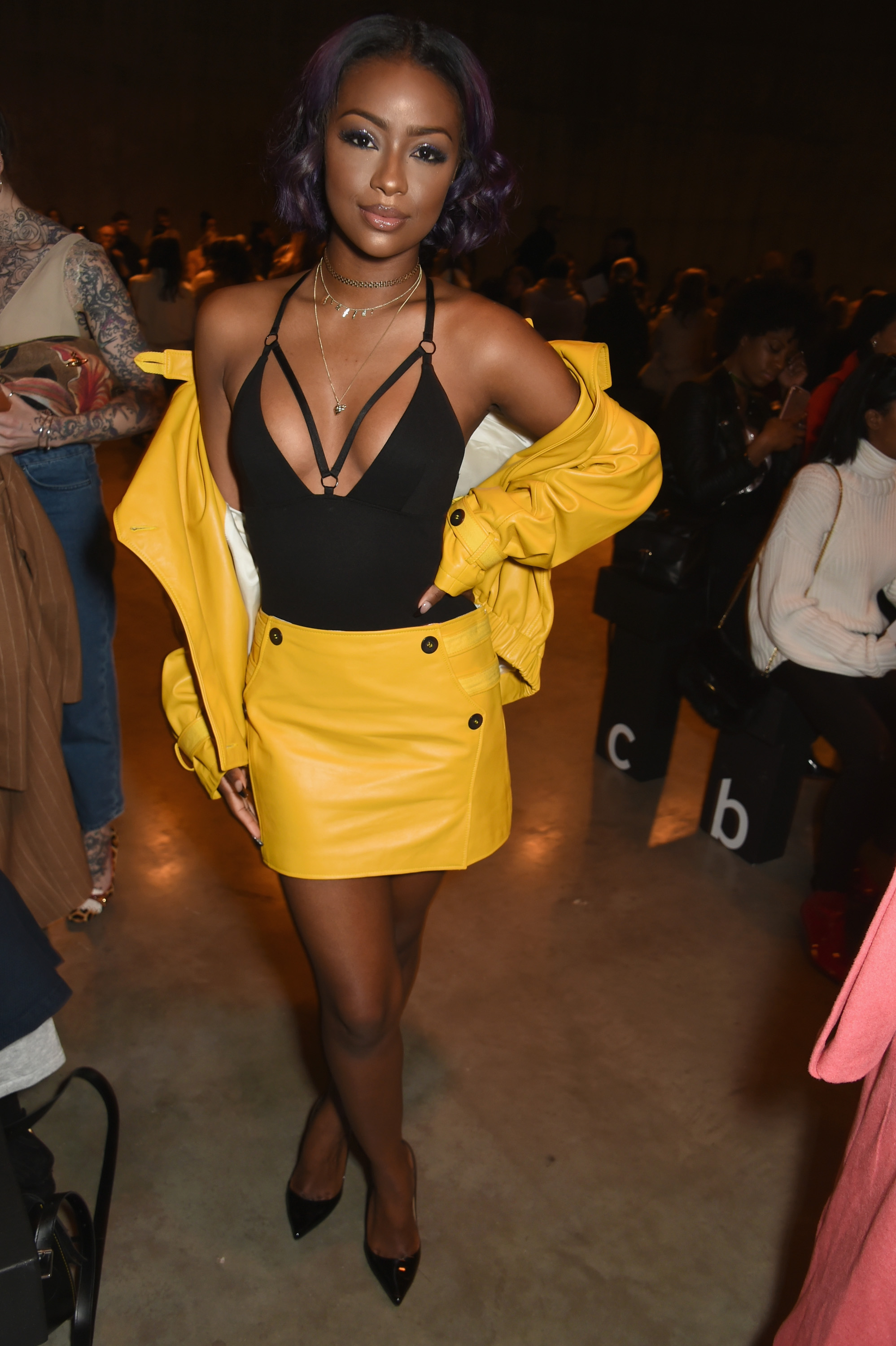 Justine Skye attends Topshop’s London Fashion Week show