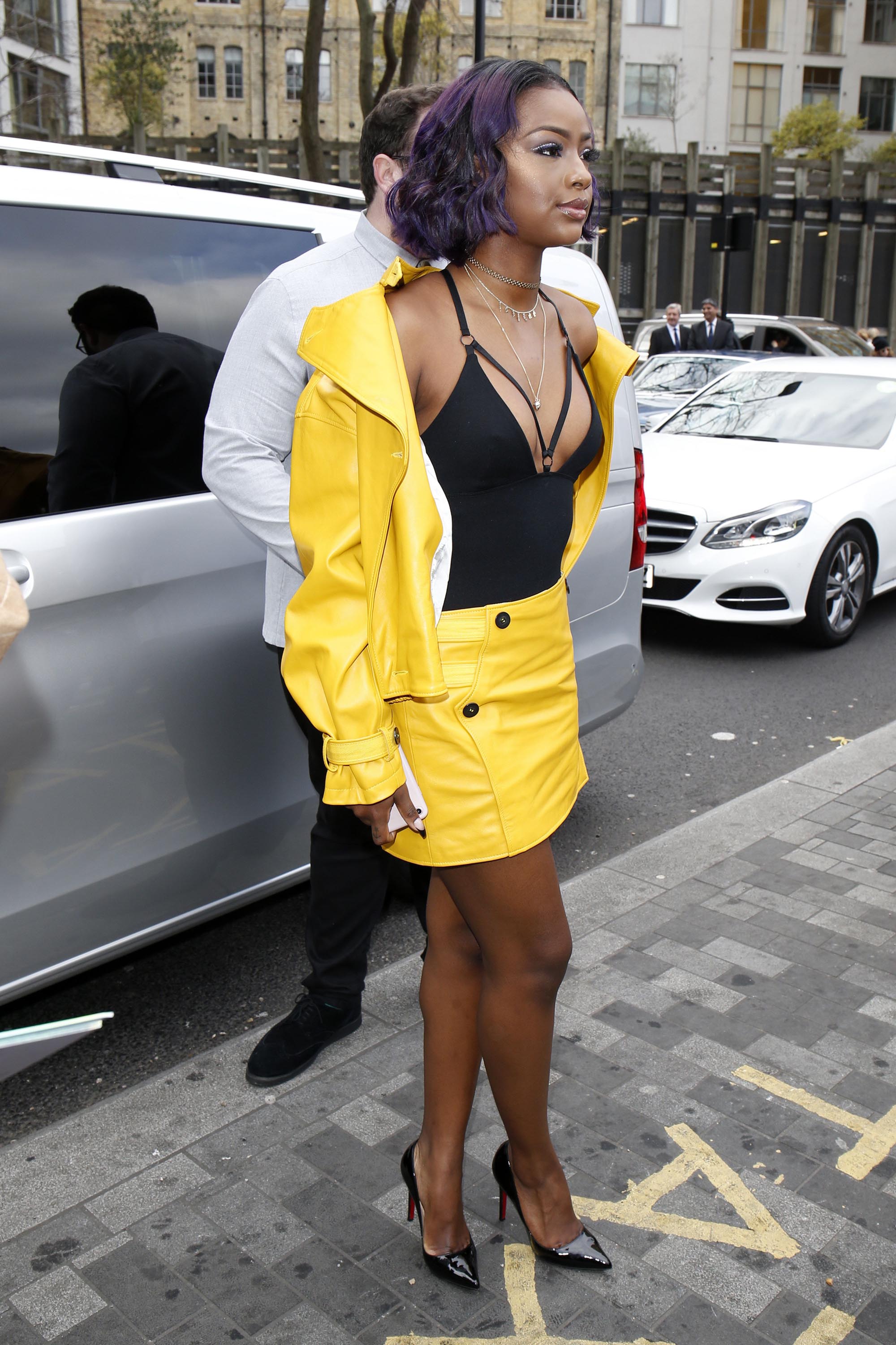 Justine Skye attends Topshop’s London Fashion Week show