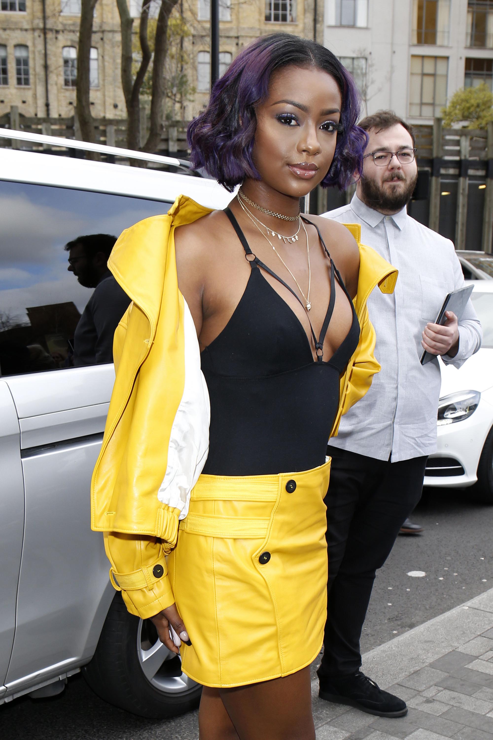 Justine Skye attends Topshop’s London Fashion Week show