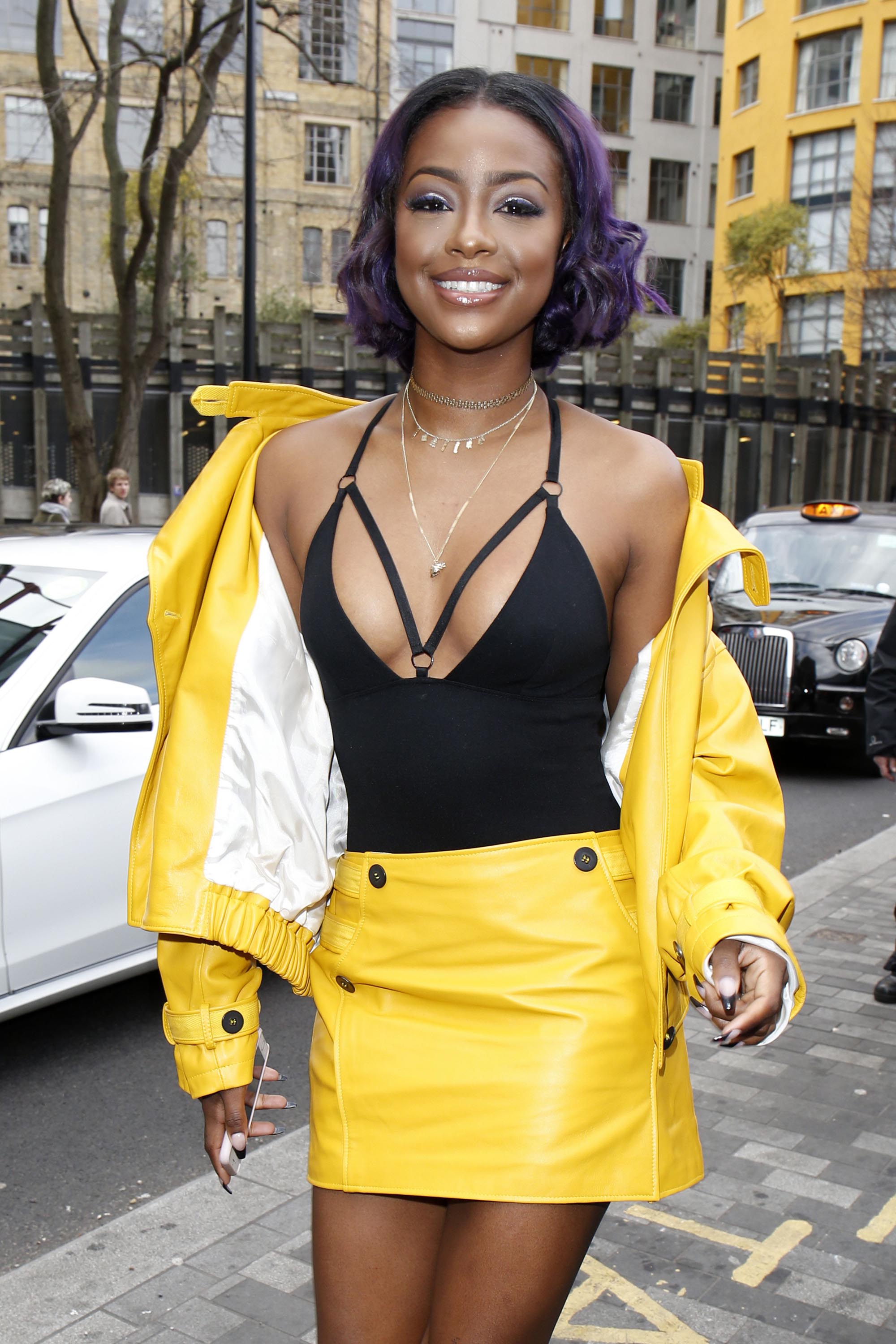 Justine Skye attends Topshop’s London Fashion Week show