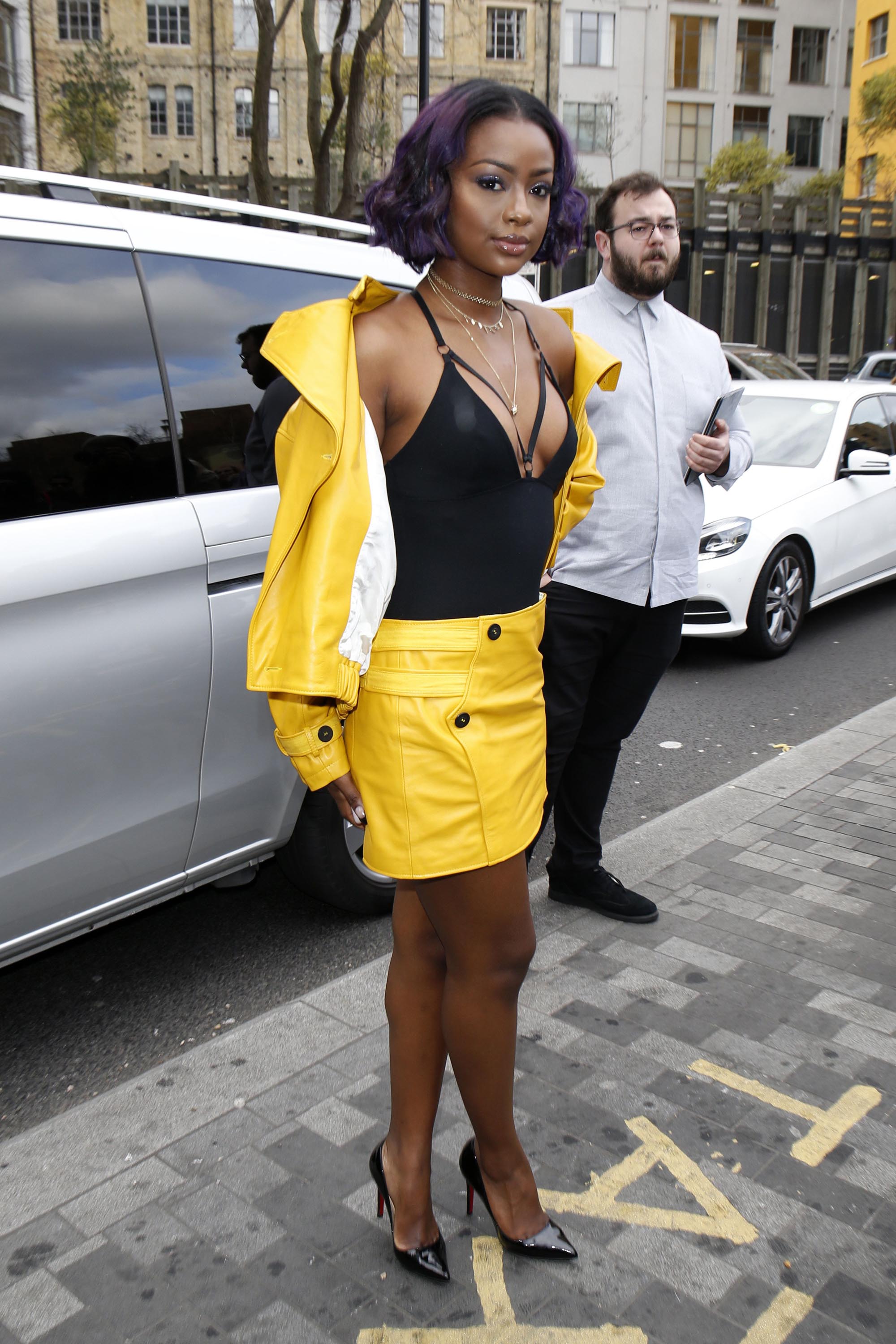 Justine Skye attends Topshop’s London Fashion Week show