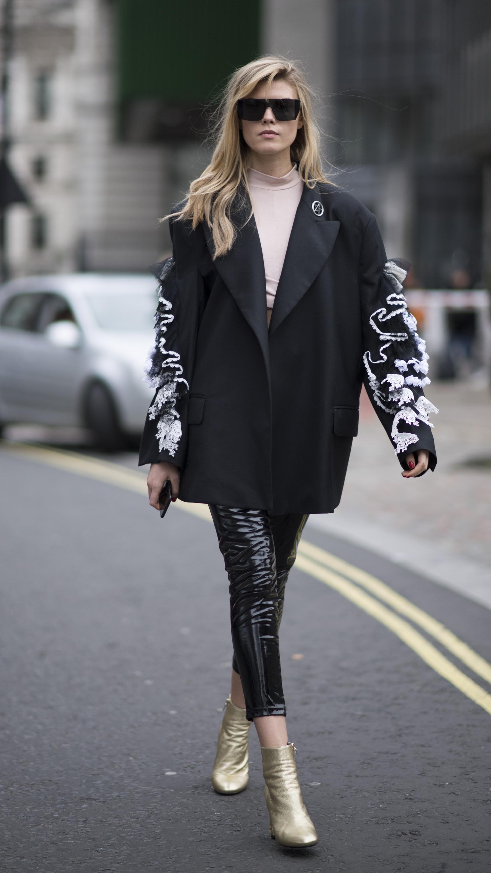 Maryna Lynchuk seen during the London Fashion Week