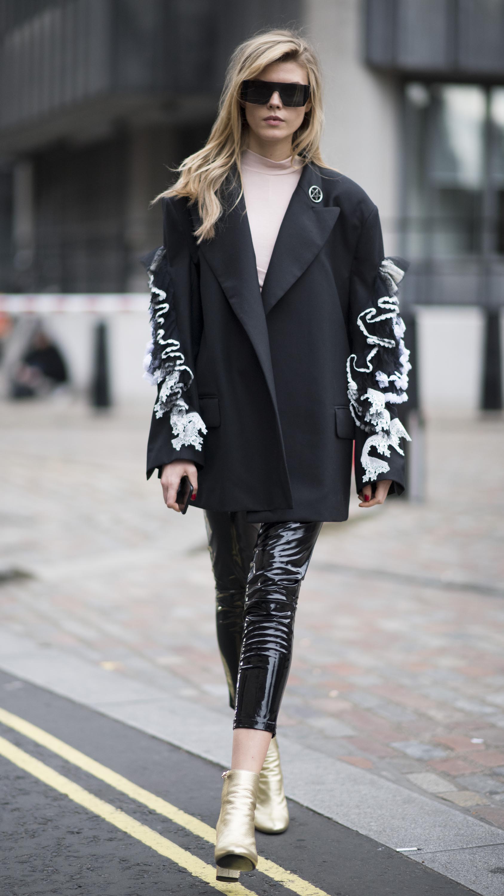 Maryna Lynchuk seen during the London Fashion Week
