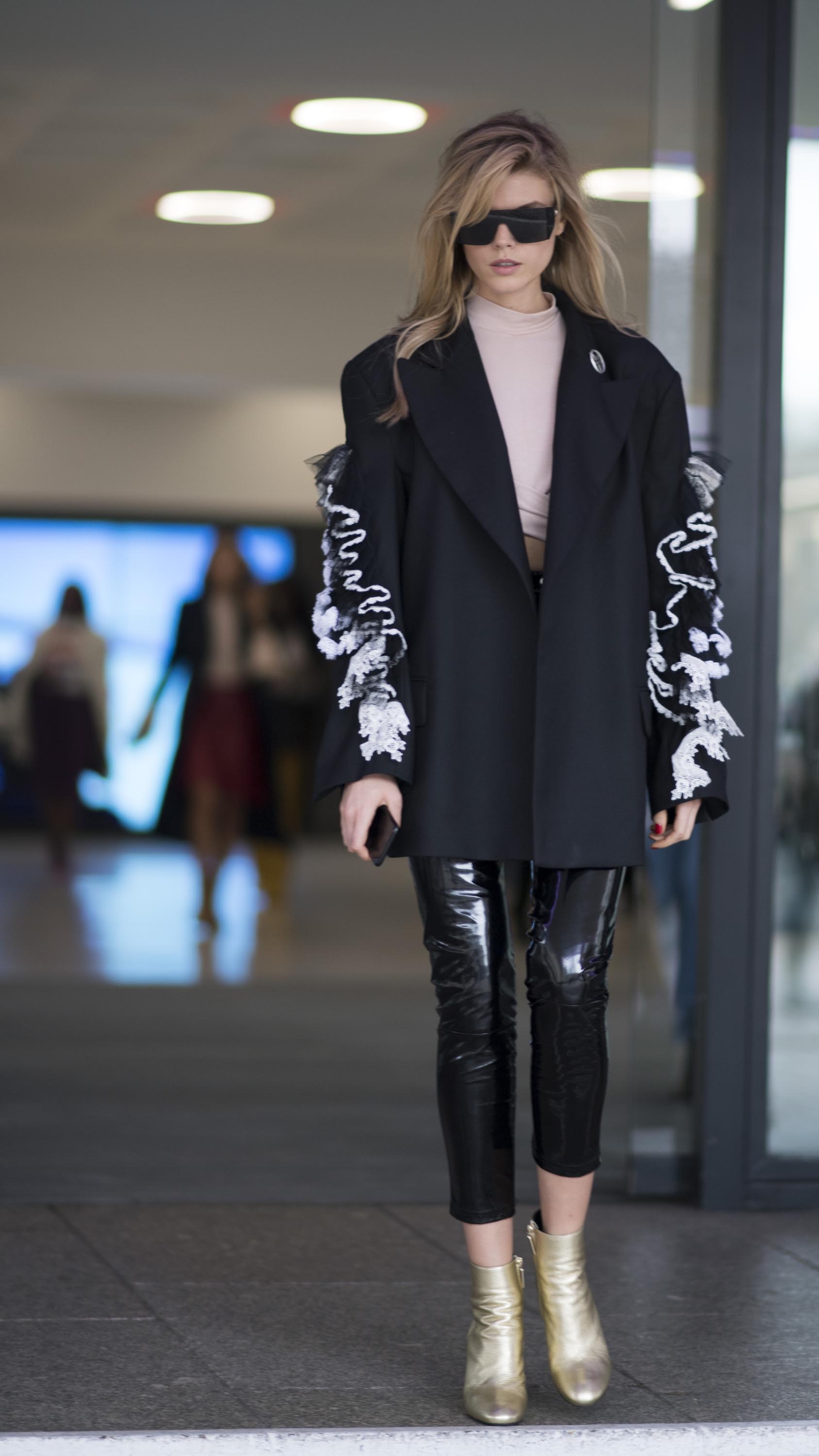 Maryna Lynchuk seen during the London Fashion Week