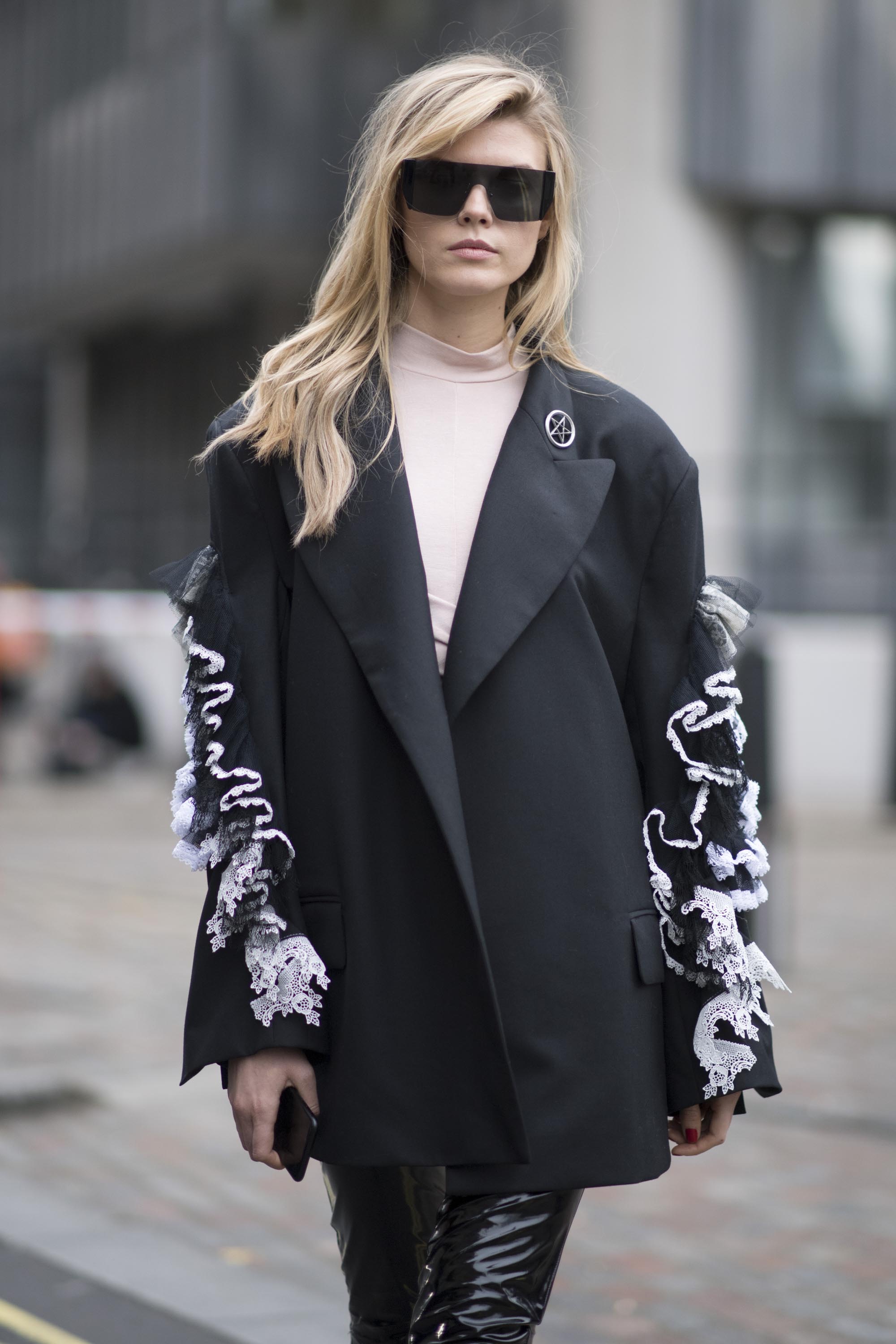 Maryna Lynchuk seen during the London Fashion Week