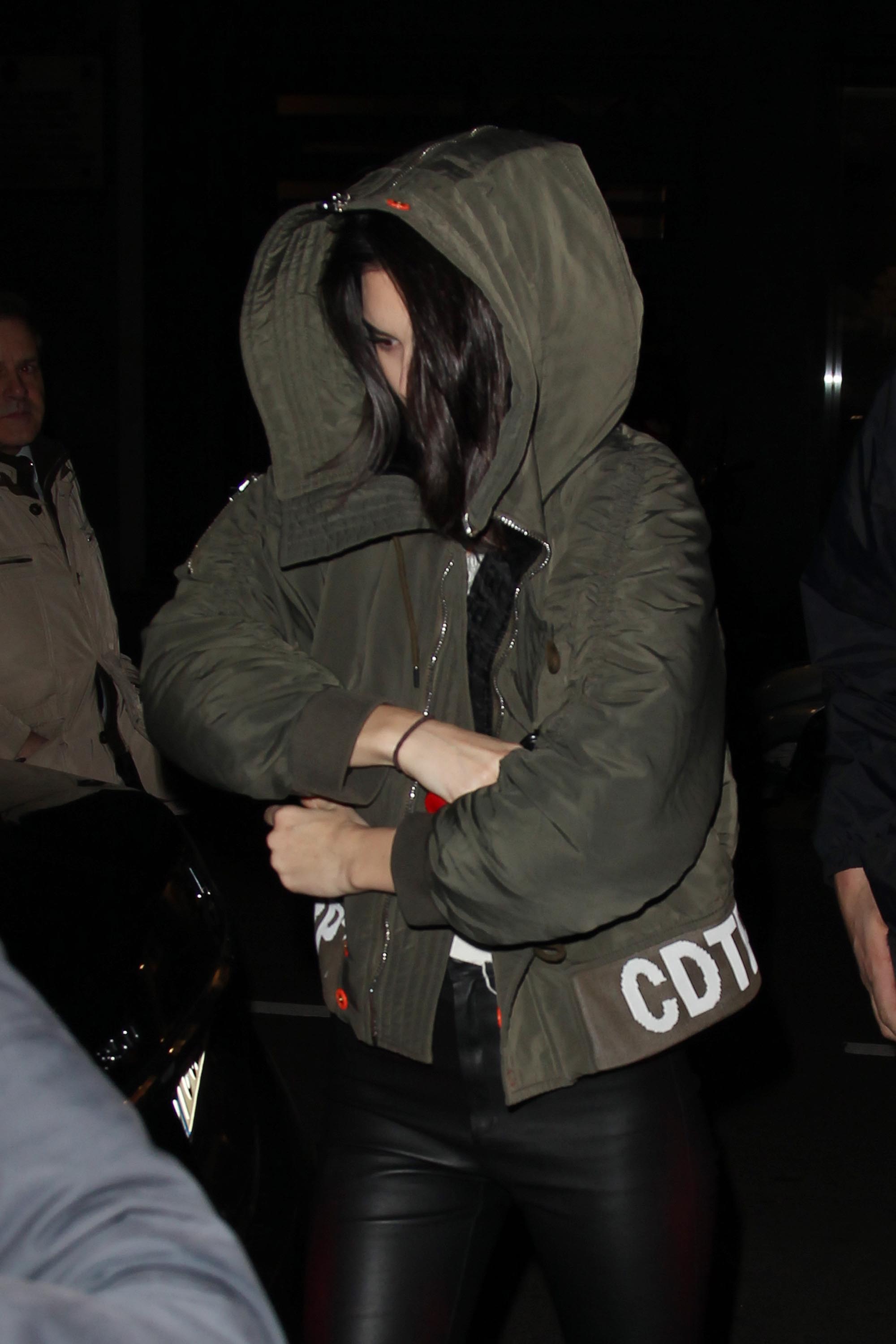 Kendall Jenner arriving at her hotel