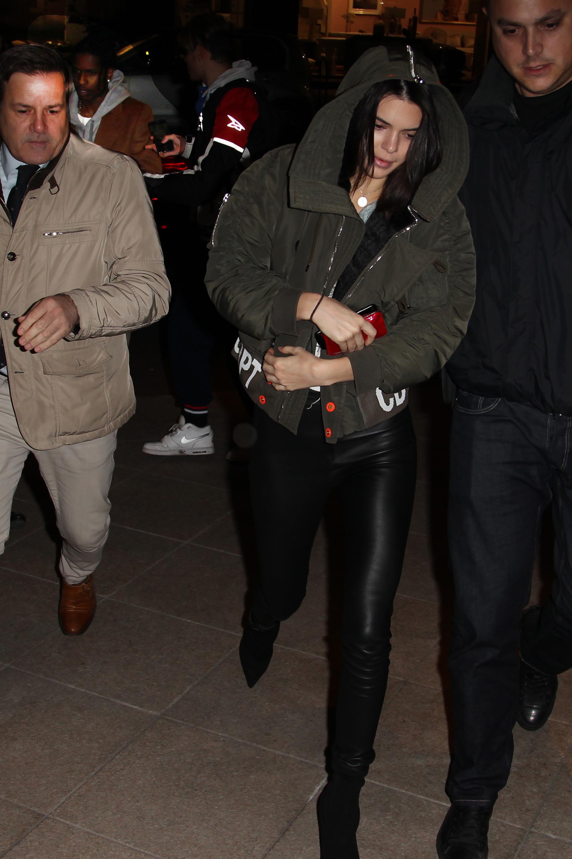 Kendall Jenner arriving at her hotel